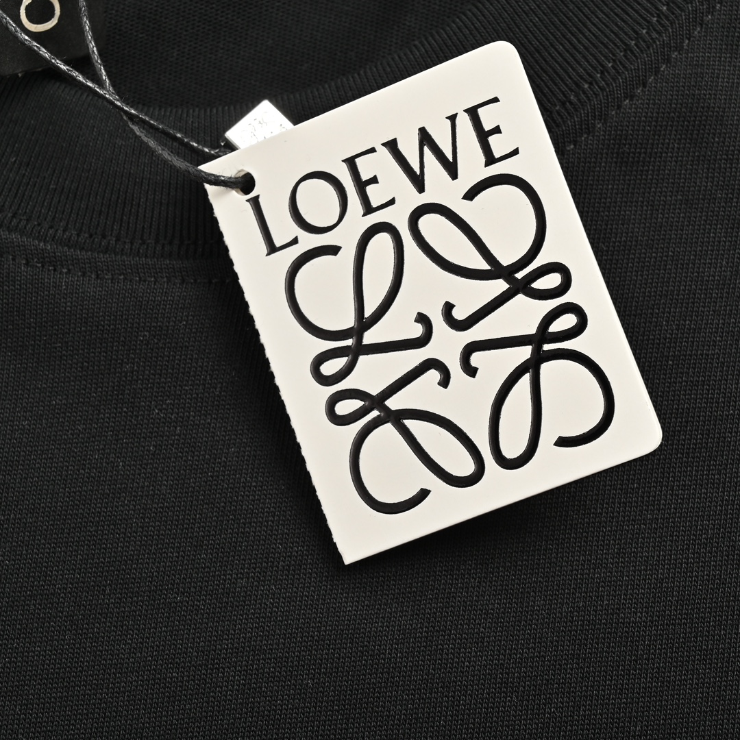 Loewe /罗意威 霓虹刺绣荧光粉刺绣logo短袖