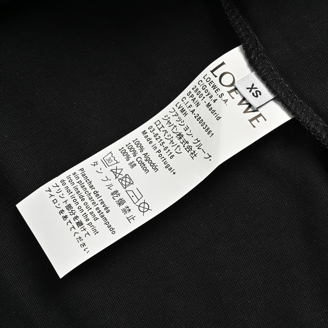 Loewe /罗意威 霓虹刺绣荧光粉刺绣logo短袖