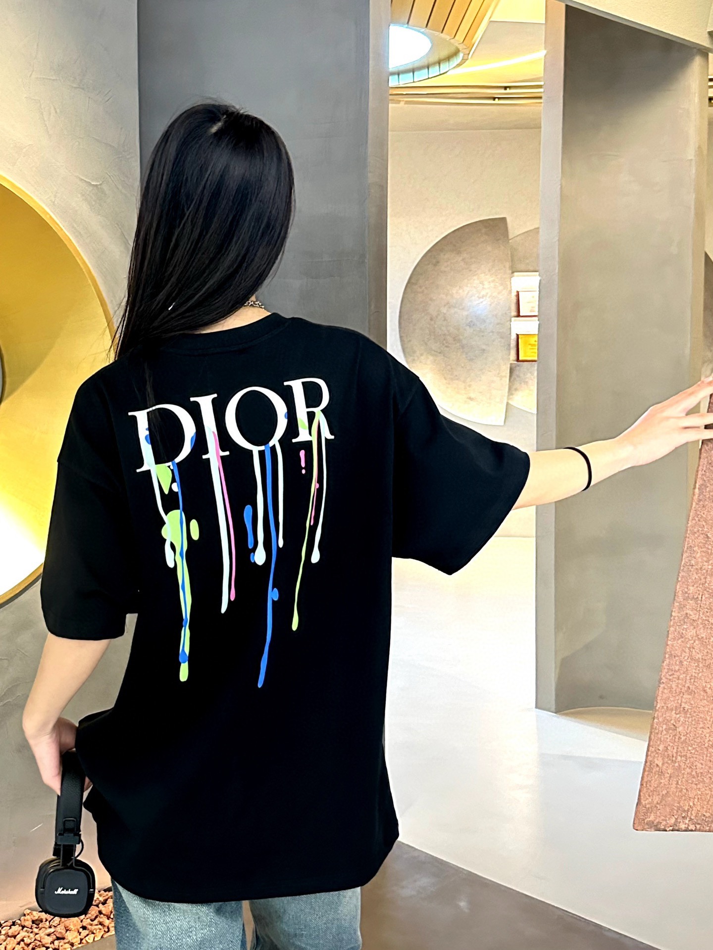 Replica AAA+ projektant
 Dior Odzież T-Shirt Doodle Drukowanie Krótki rękaw