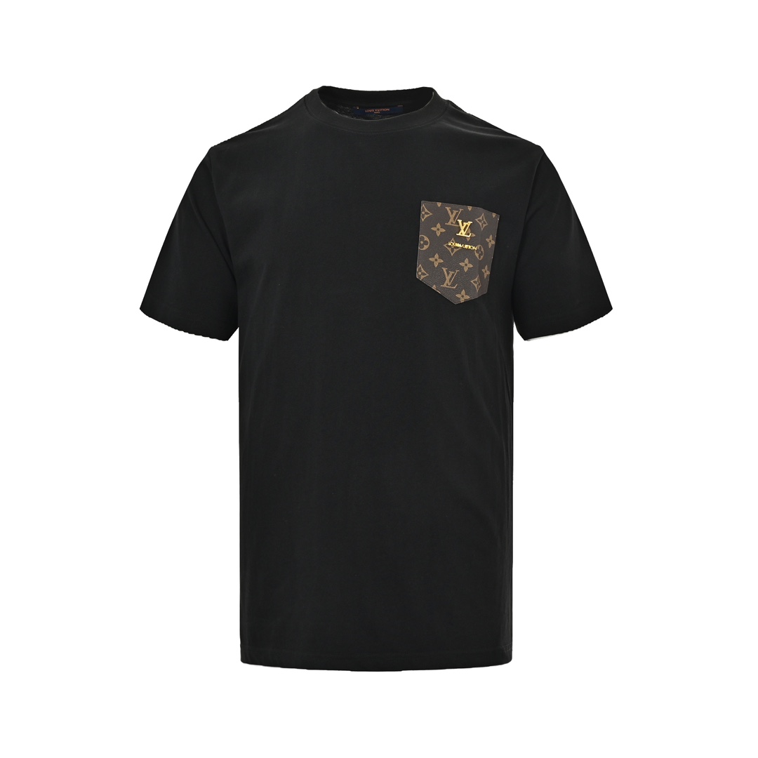 Louis Vuitton/路易威登 24ss 老花皮标假口袋短袖