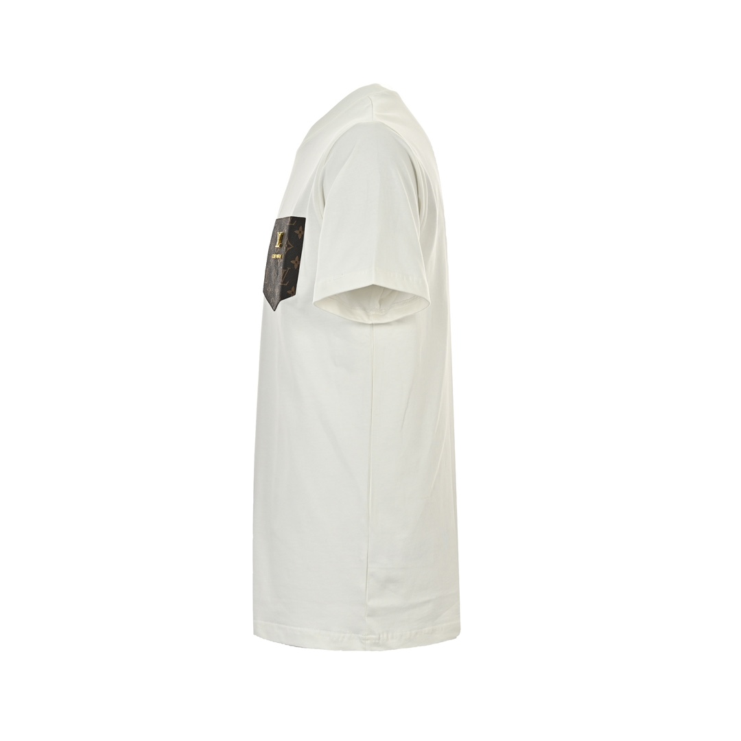 Louis Vuitton/路易威登 24ss 老花皮标假口袋短袖