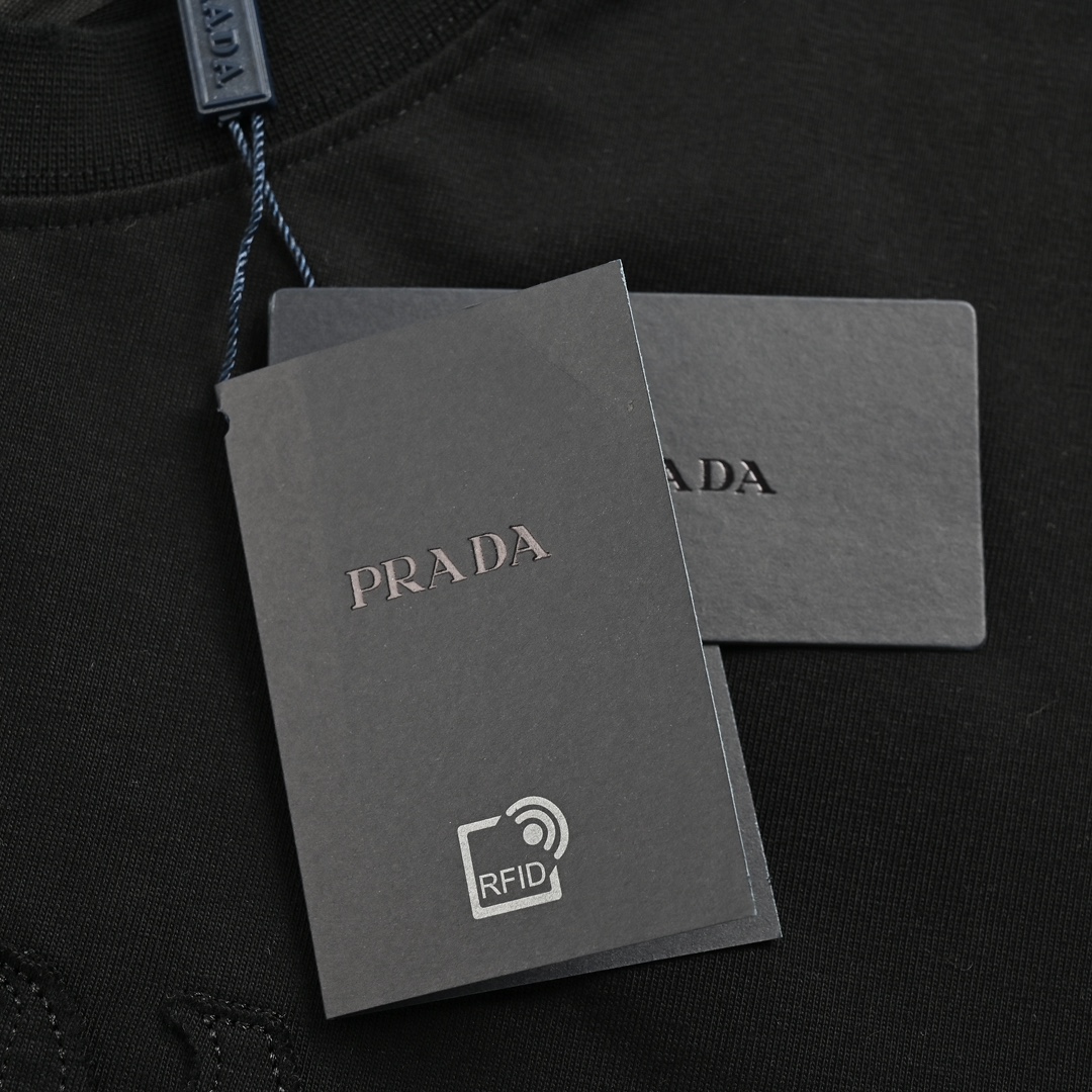 Prada/普拉达 24ss 贴布字母logo短袖 甄选长绒棉纱