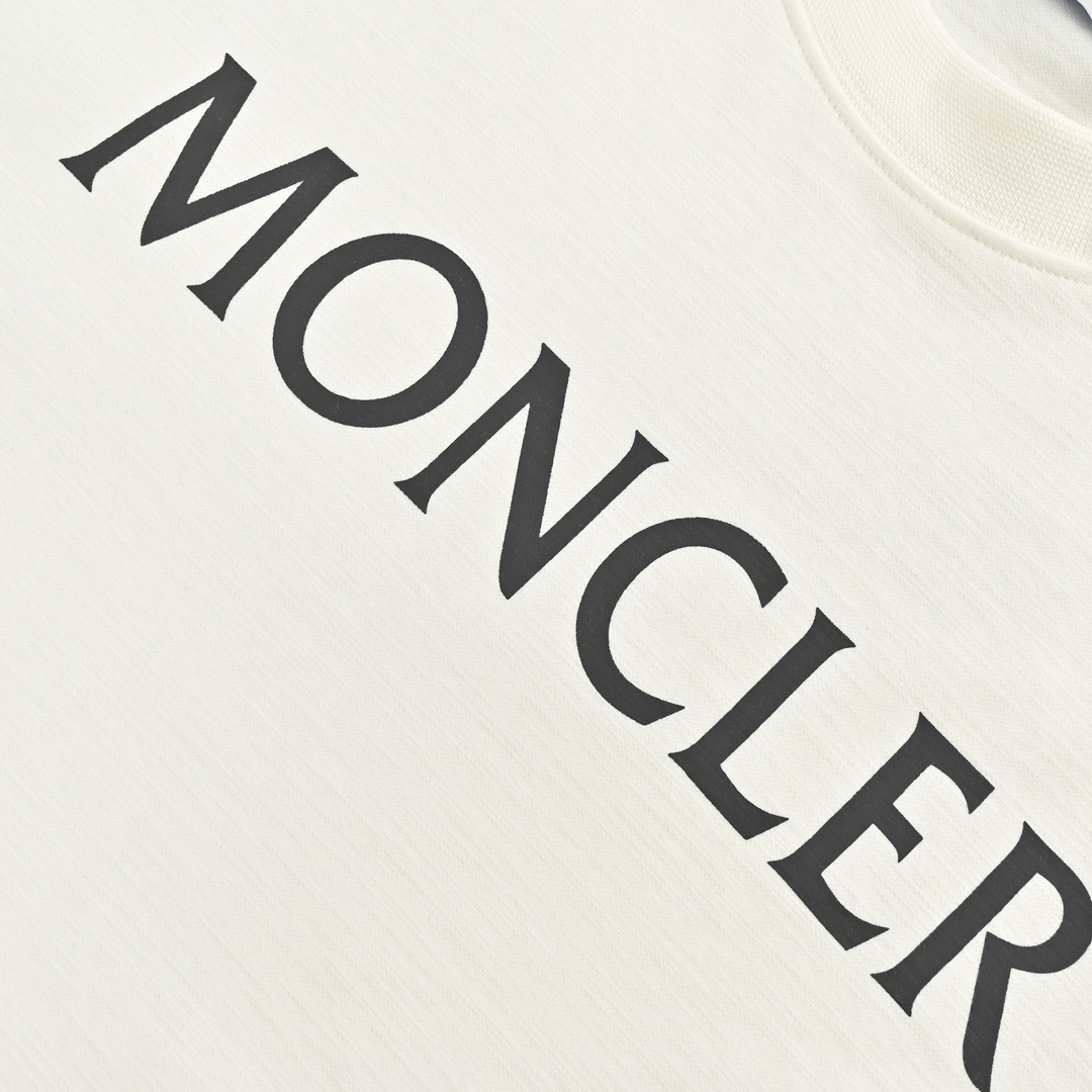 140 Moncler/蒙口 24ss 基础字母logo印花短袖 采用32S双纱平纹 配32S双纱1×1螺纹