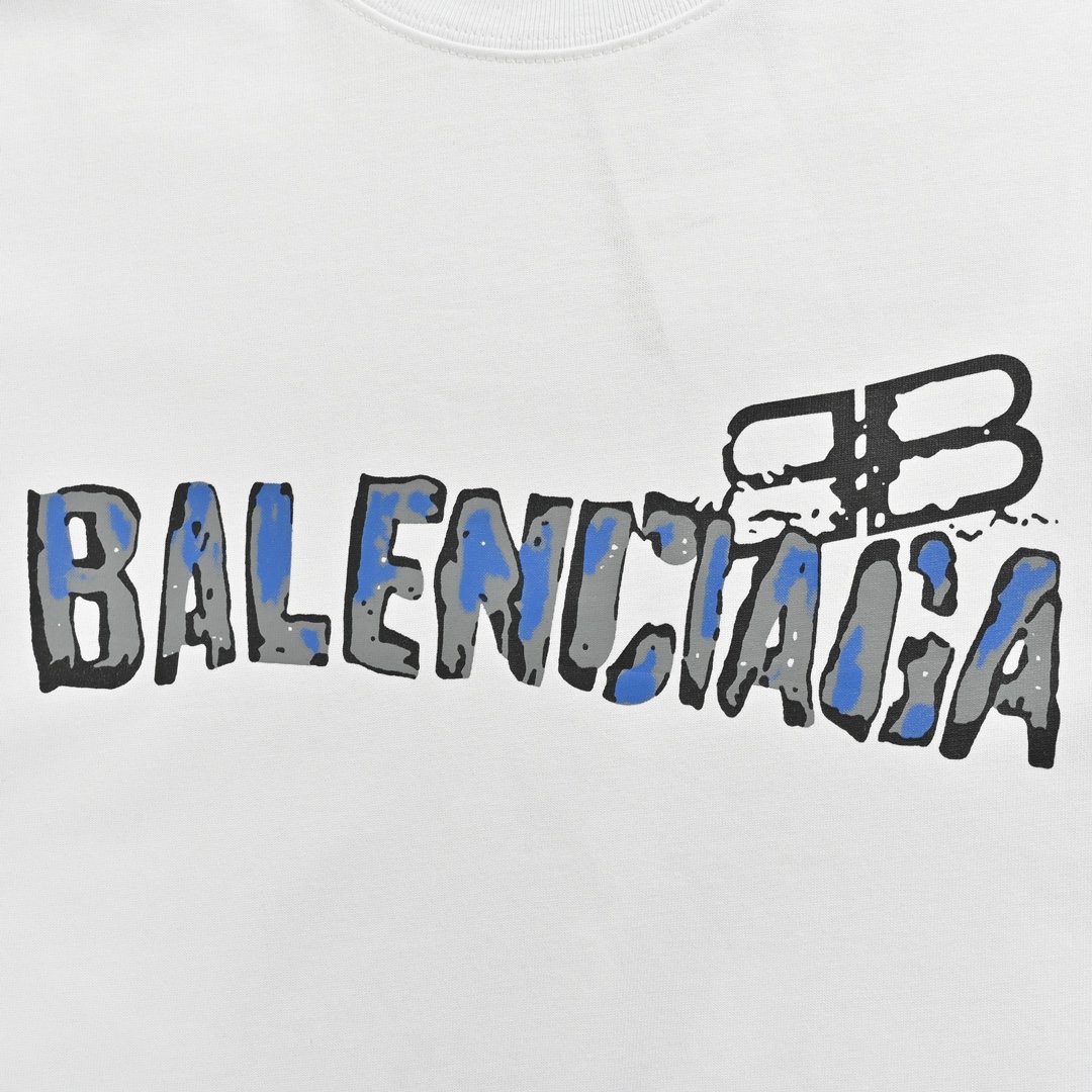 Balenciaga/巴黎世家 24ss 涂鸦字母印花短袖