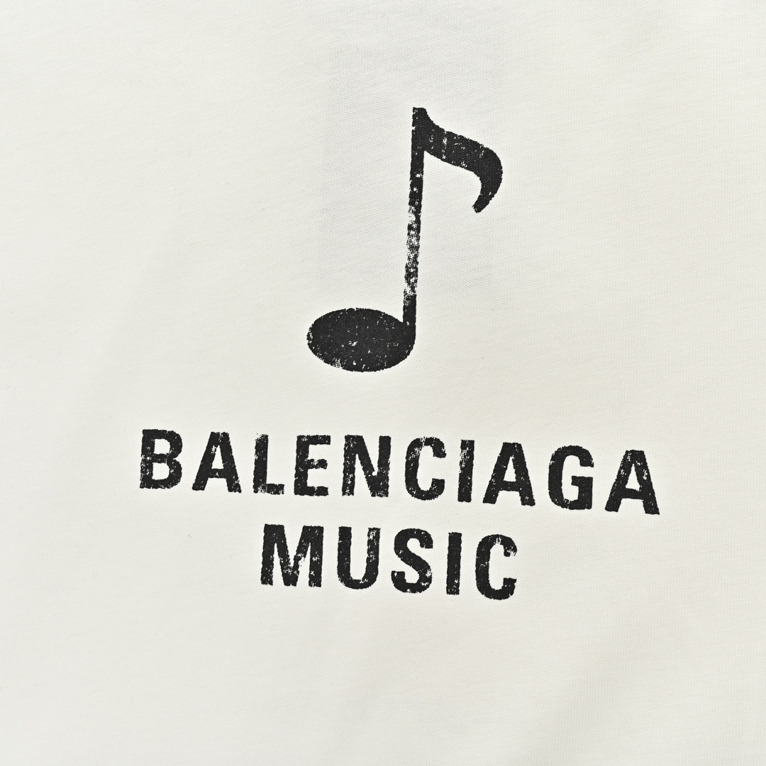 Balenciaga/巴黎世家 24ss 音符音乐家油画印花短袖 高清白墨直喷