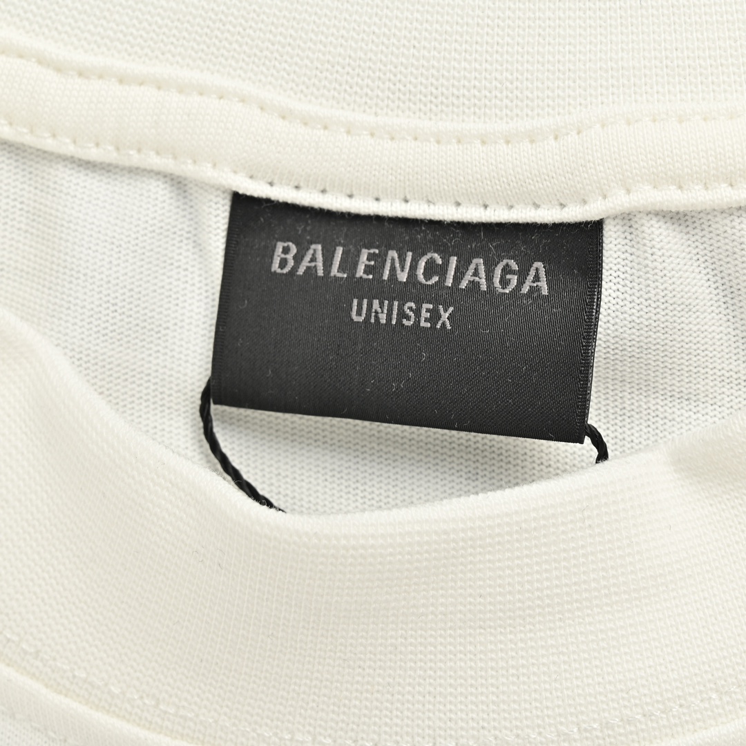 Balenciaga/巴黎世家 24ss 音符音乐家油画印花短袖 高清白墨直喷