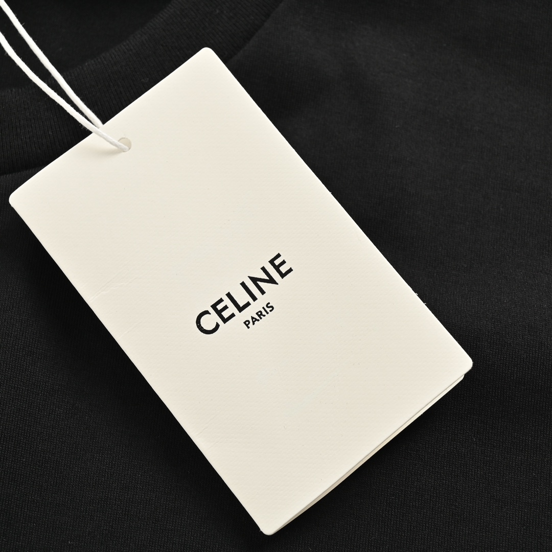 Celine/赛琳 裂纹印花短袖 采用60支丝光双股1*1索罗纳罗纹280g面料