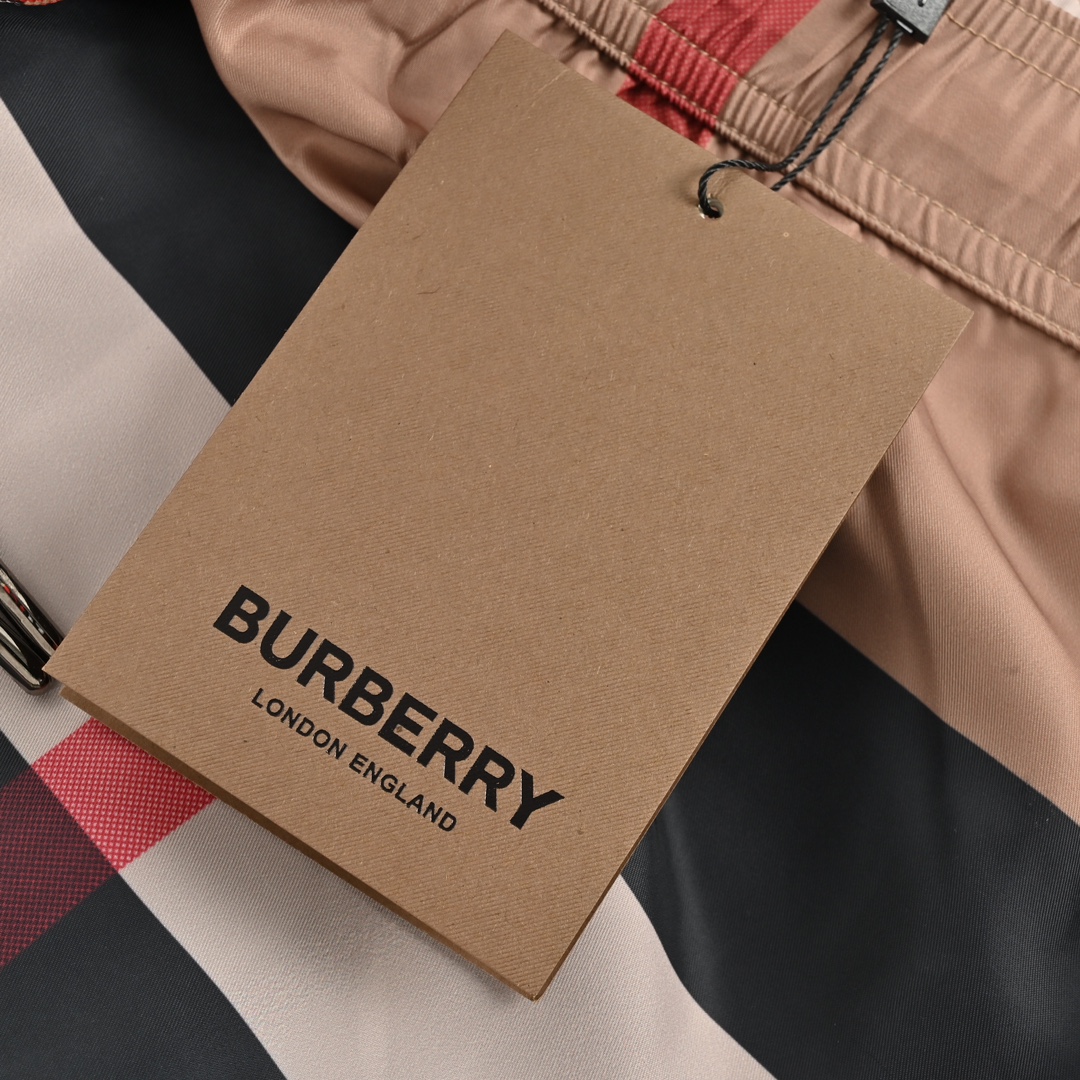 Burberry/巴宝莉 条纹格子沙滩短裤 夏季渠道限定沙滩短裤