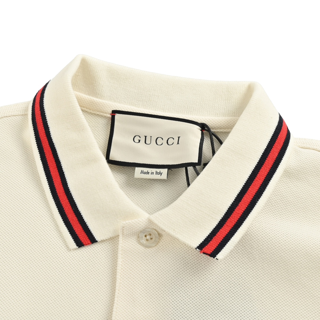 Gucci/古驰 龙年限定胸口口袋Polo短袖 黑色 白色