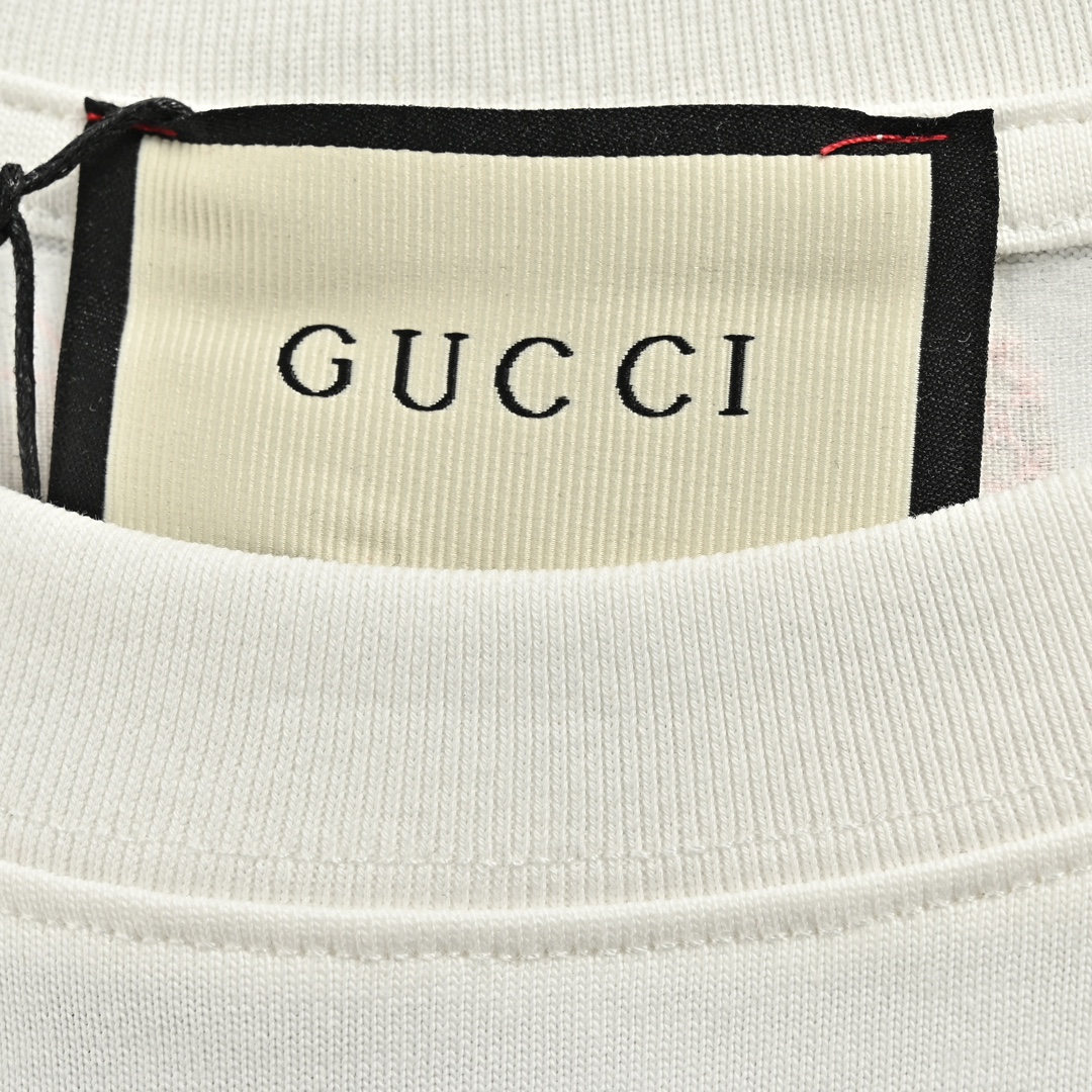 Gucci/古驰 22ss 金色双G小标刺绣短袖