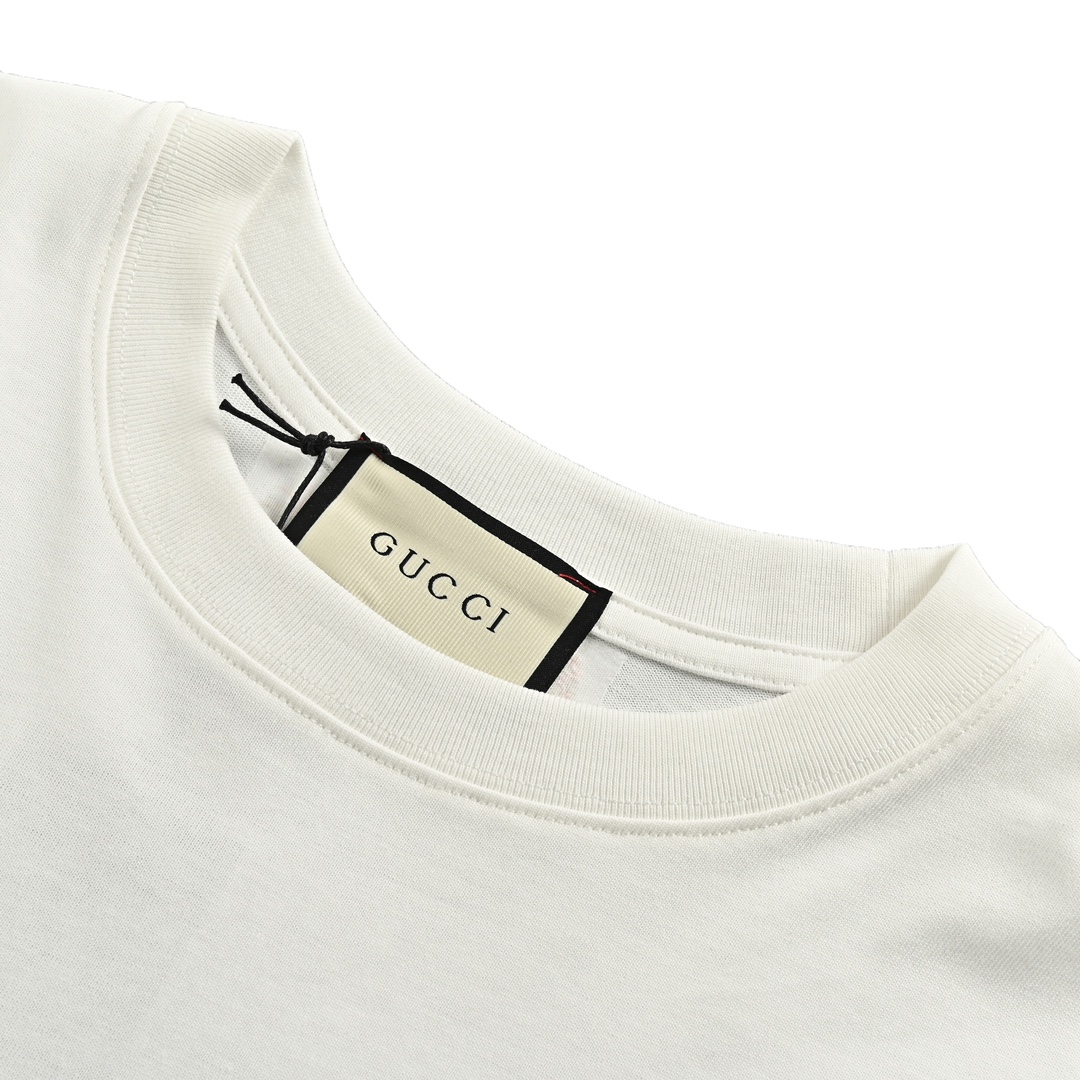 Gucci/古驰 22ss 金色双G小标刺绣短袖