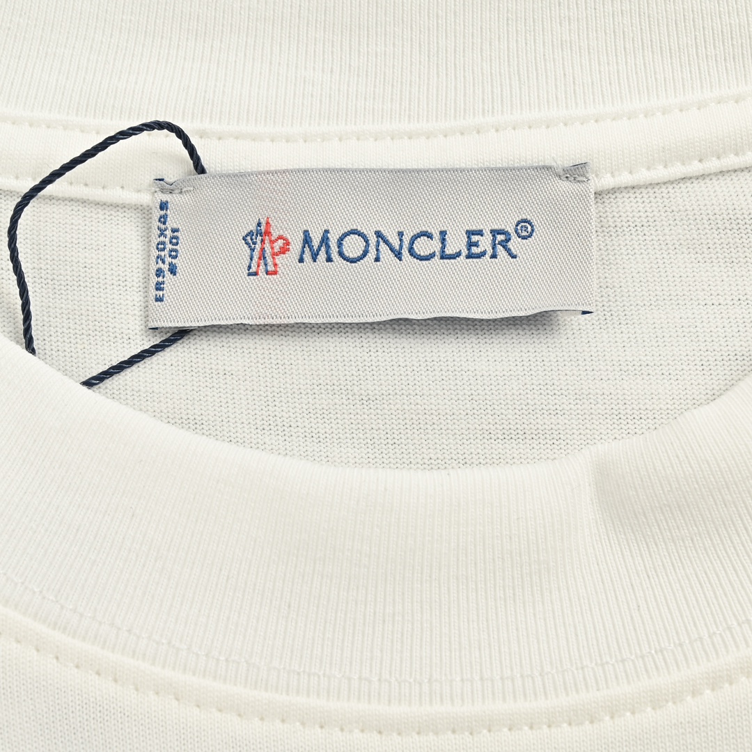 140 Moncler/蒙口 24ss 植绒字母logo短袖 采用32S双纱平纹