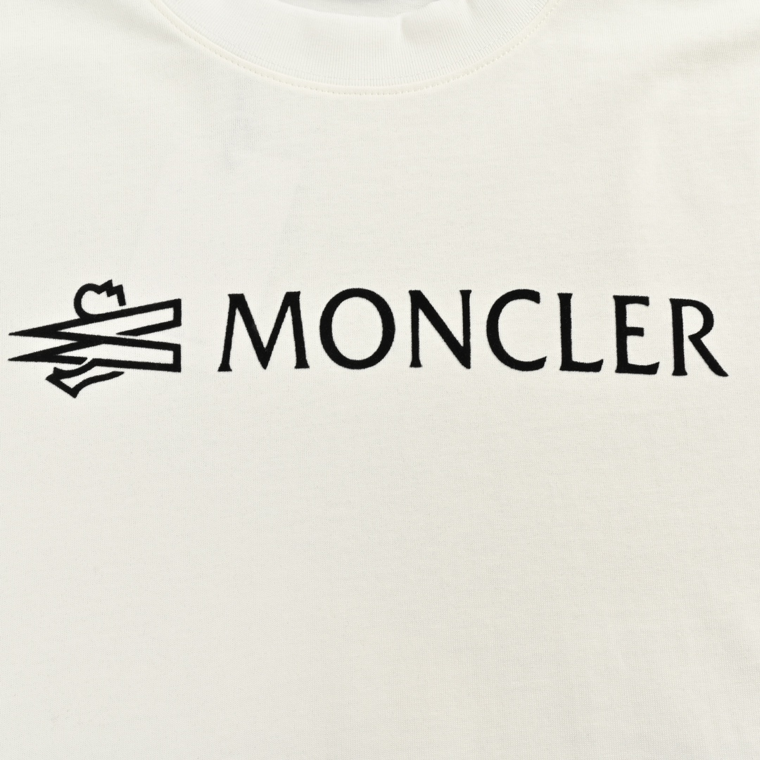 140 Moncler/蒙口 24ss 植绒字母logo短袖 采用32S双纱平纹