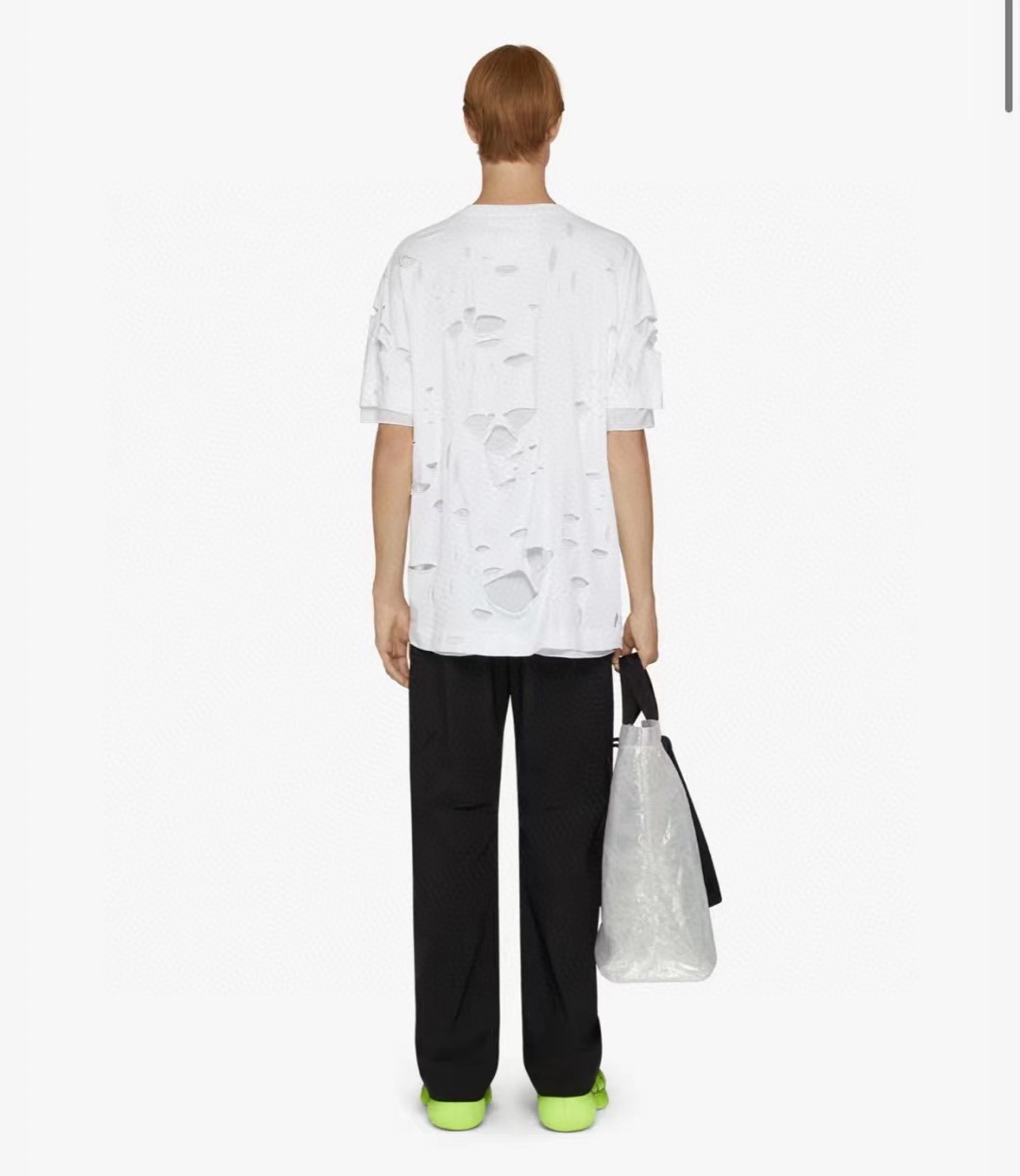 GIVENCHYGIVENCHY 23ss ripped fake two-piece short-sleeved upper body effect