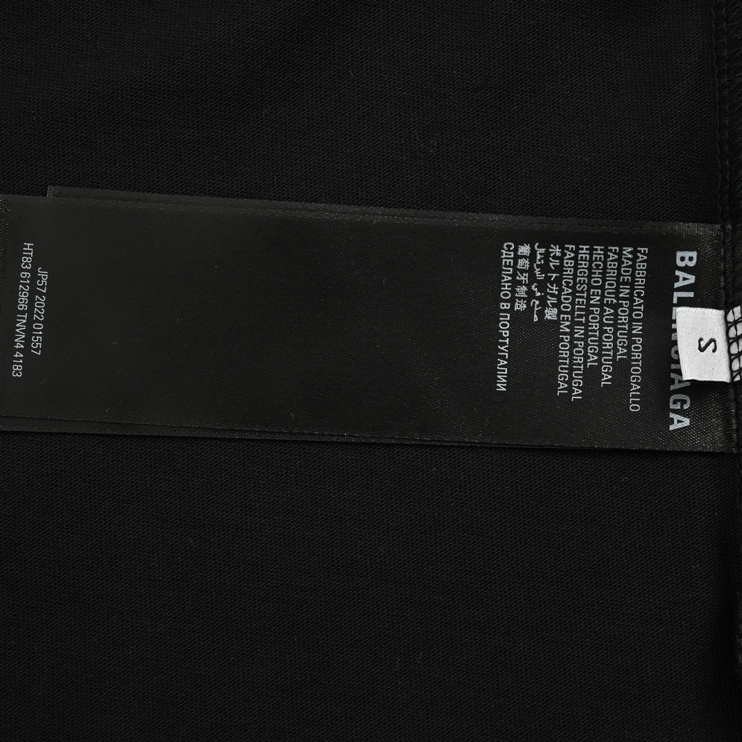 Balenciaga/巴黎世家 24ss 后背花子烫钻字母短袖