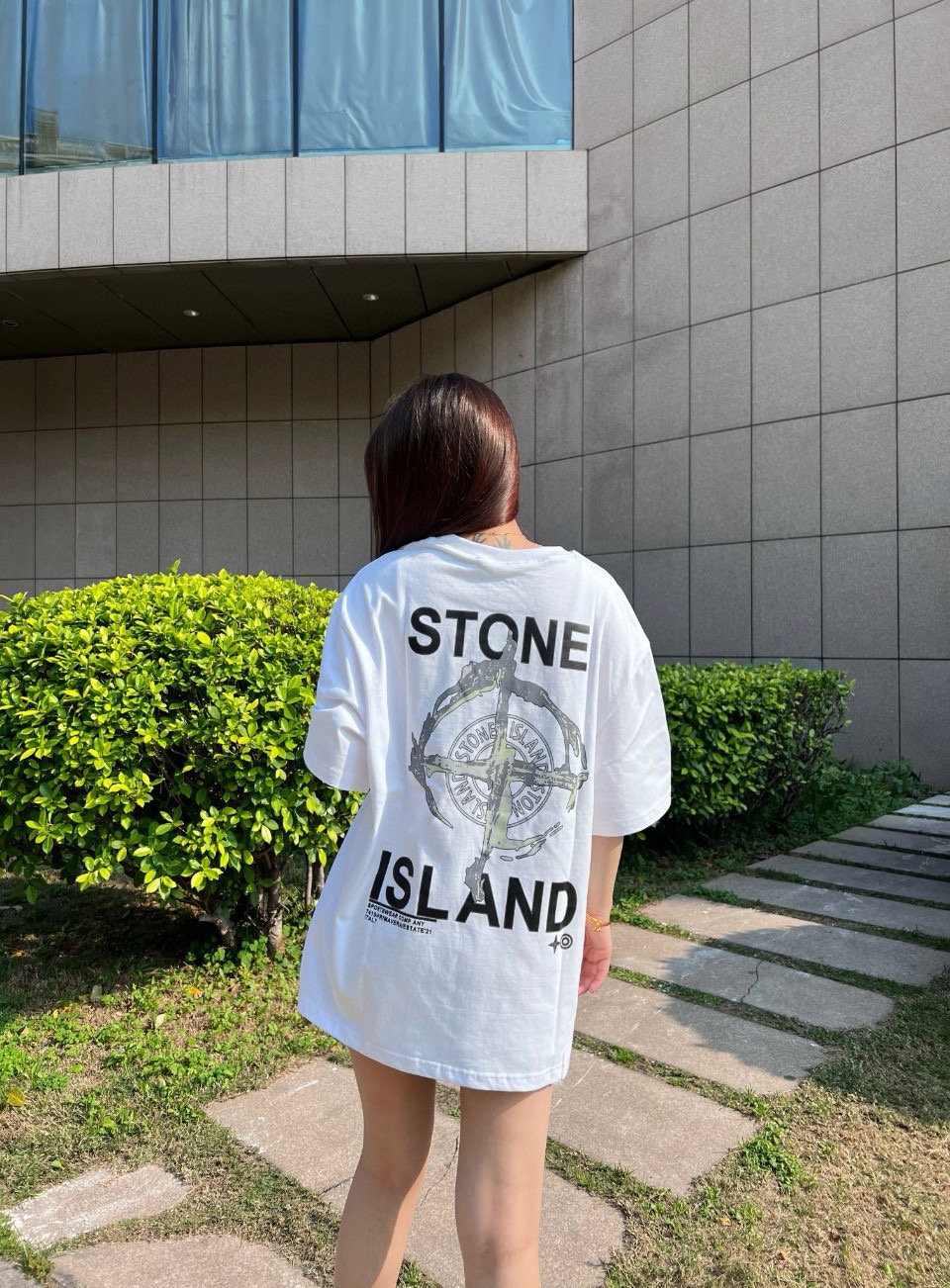 STONE ISLANDSTONE ISLAND 24ss ink compass embroidery short sleeve upper body e