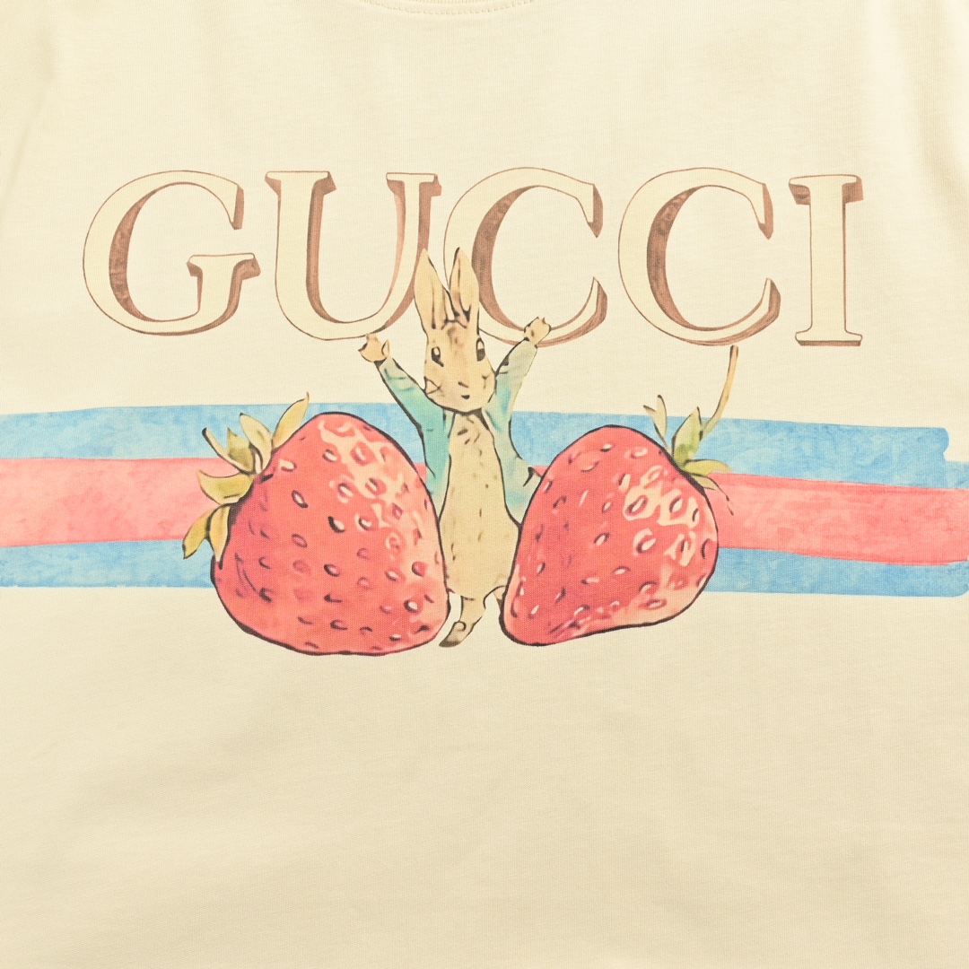 Gucci/古驰 24ss 彼得兔系列印花短袖 2024早春系列高克重短袖 324110003