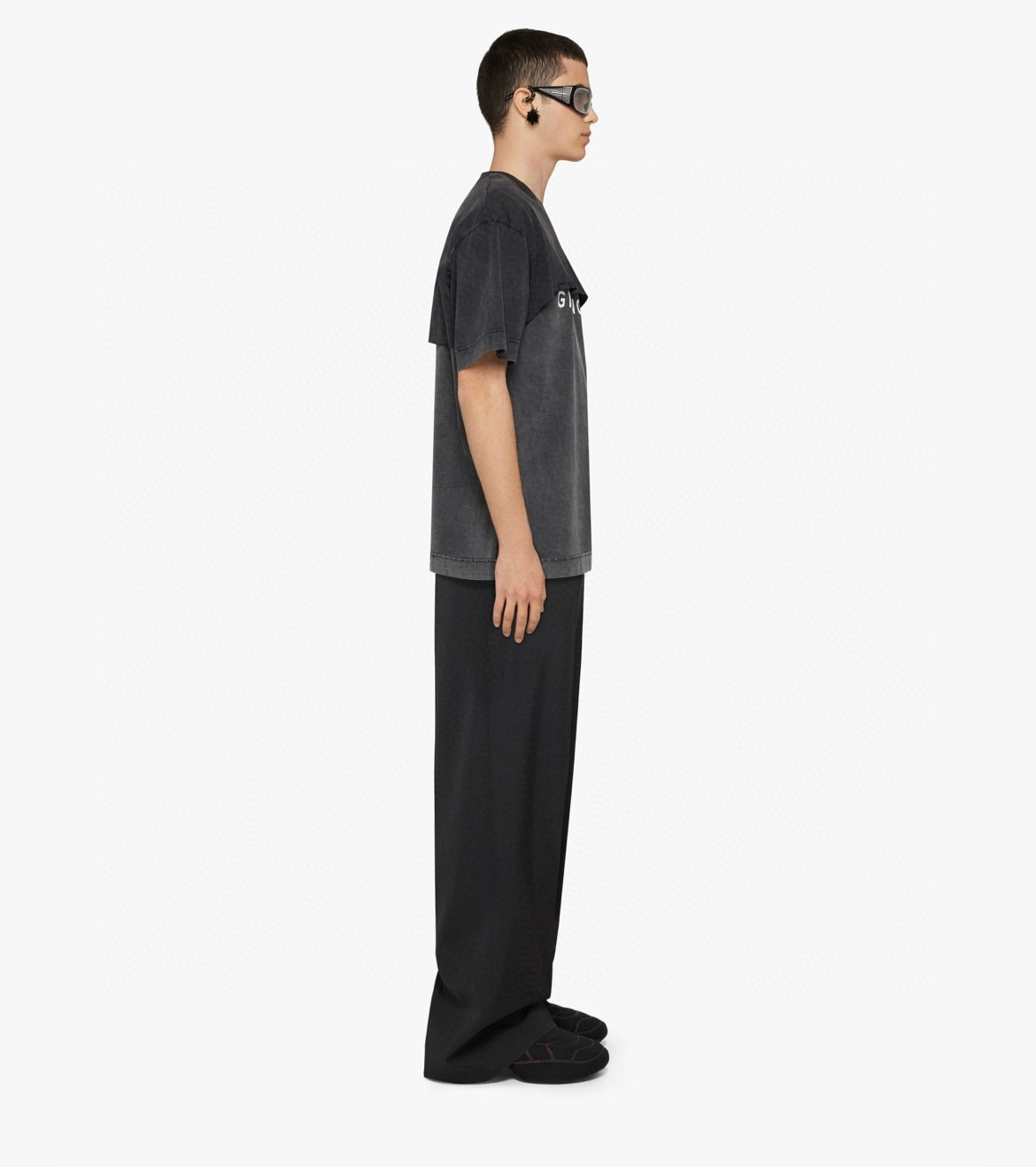GIVENCHYGIVENCHY 24ss fake two-piece double-layer letter printed short sleeve