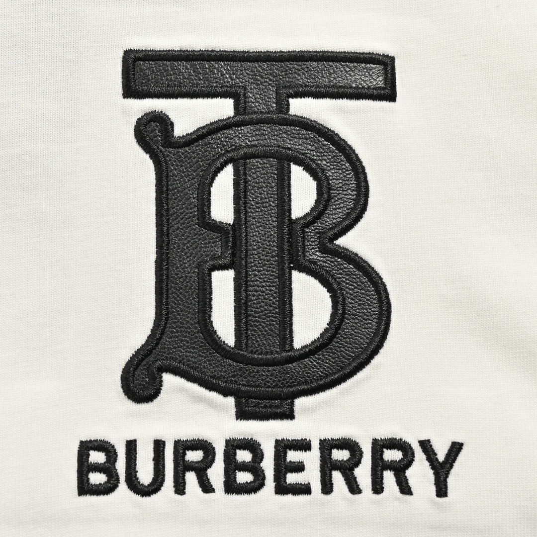 140 Burberry/巴宝莉 24ss TB皮标刺绣短袖 经典的棉质t恤衫标准化的立体裁剪