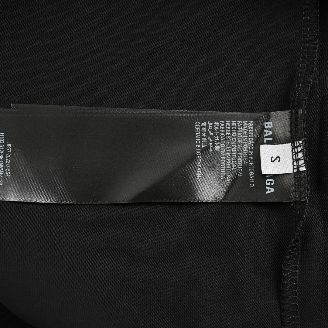 Balenciaga/巴黎世家 24ss 前后模糊字母印花短袖-黑色