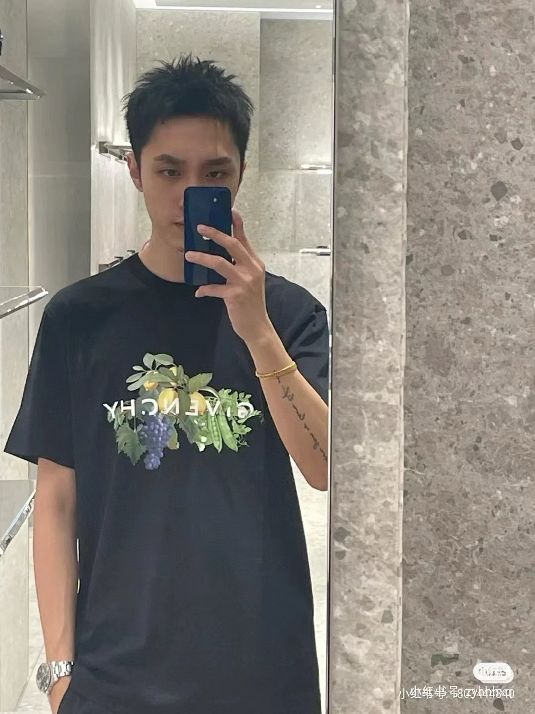 GIVENCHYGivenchy 24ss fruit, vegetable and plant print short-sleeved upper bod