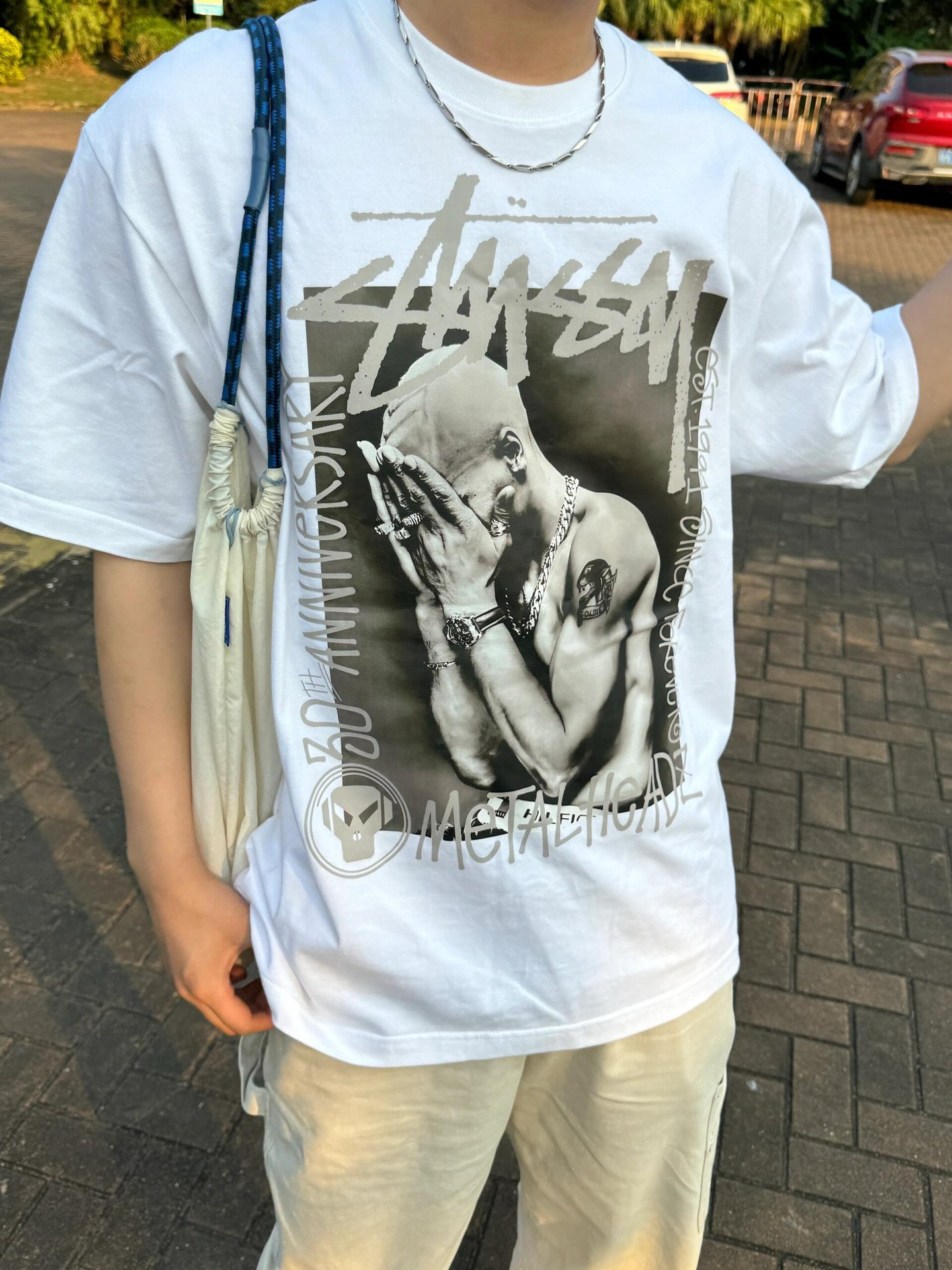 Stussy Odzież T-Shirt Drukowanie Krótki rękaw