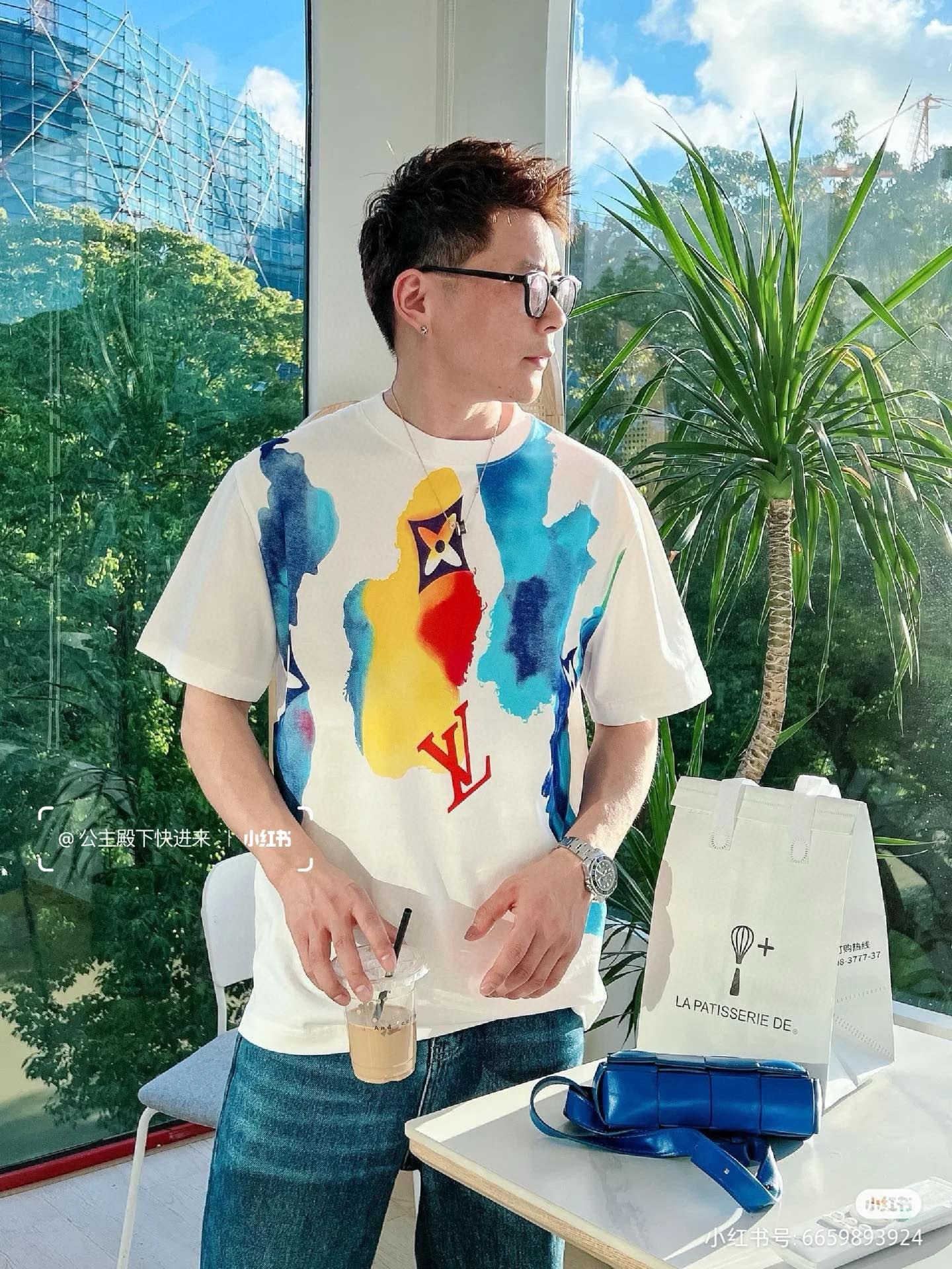 Louis Vuitton Abbigliamento T-Shirt Acquista falsi di alta qualità
 Doodle Maniche corte