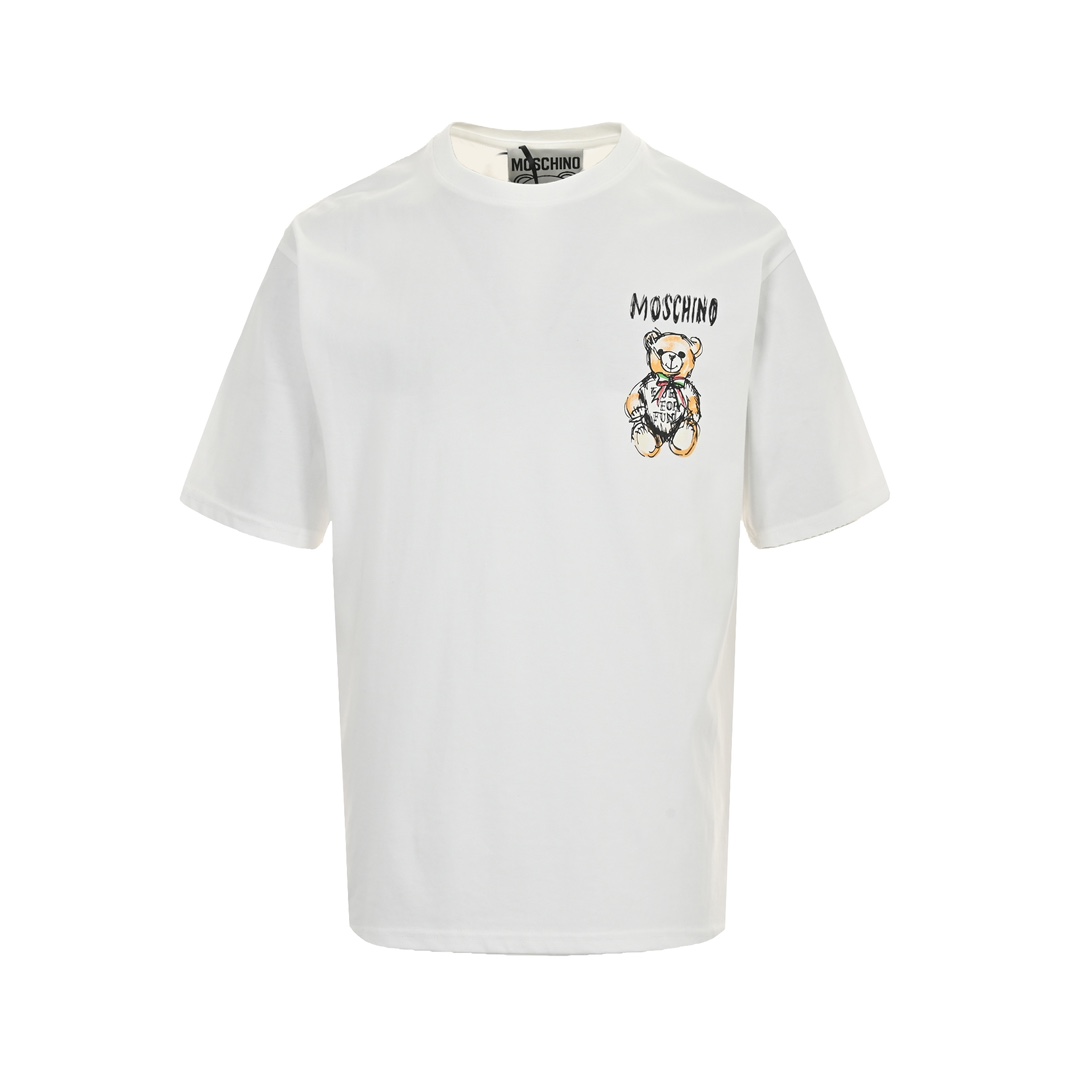 Moschino AAA+
 Odzież T-Shirt Doodle Drukowanie Unisex Bawełna czesana Krótki rękaw