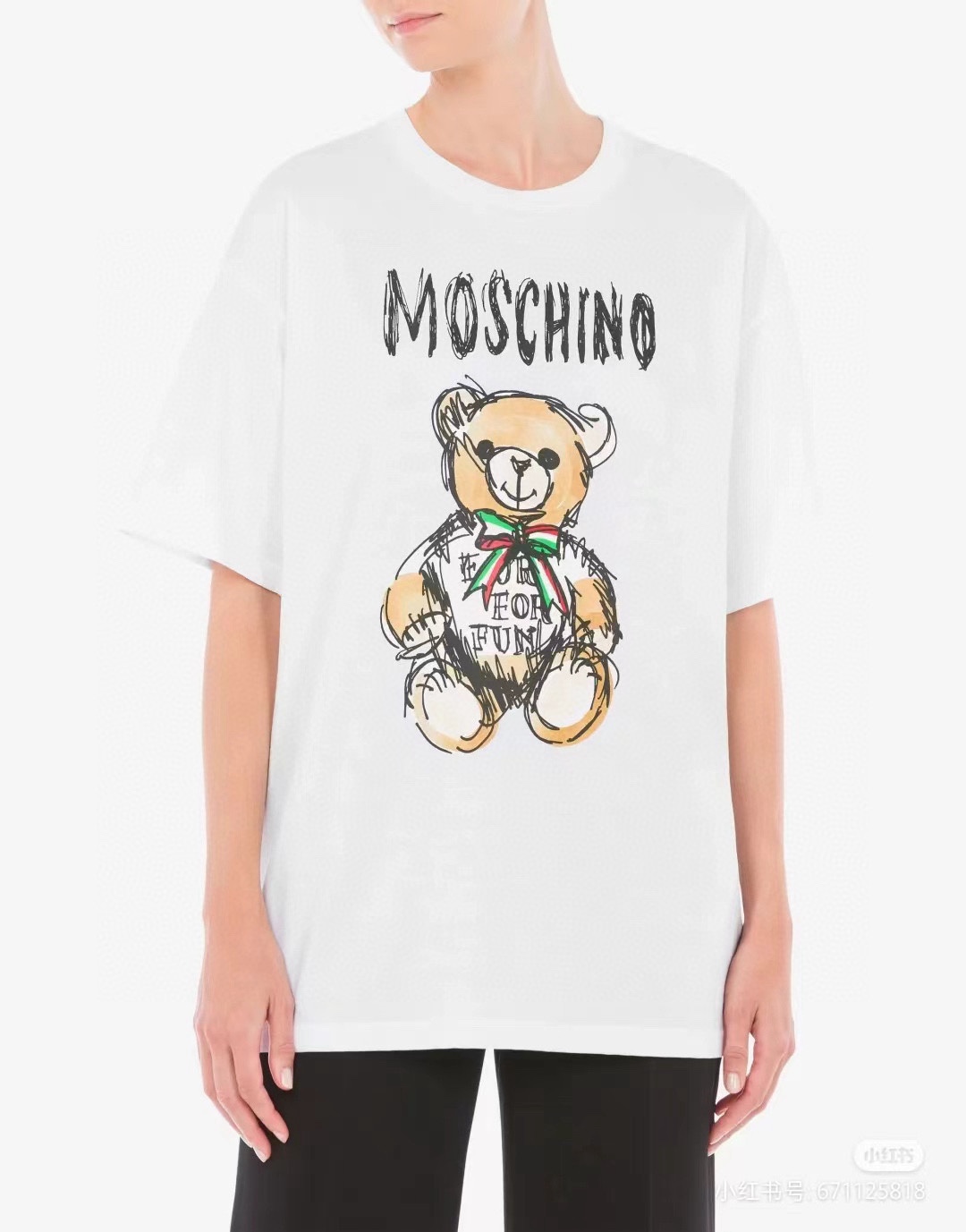Moschino Odzież T-Shirt Drukowanie Krótki rękaw