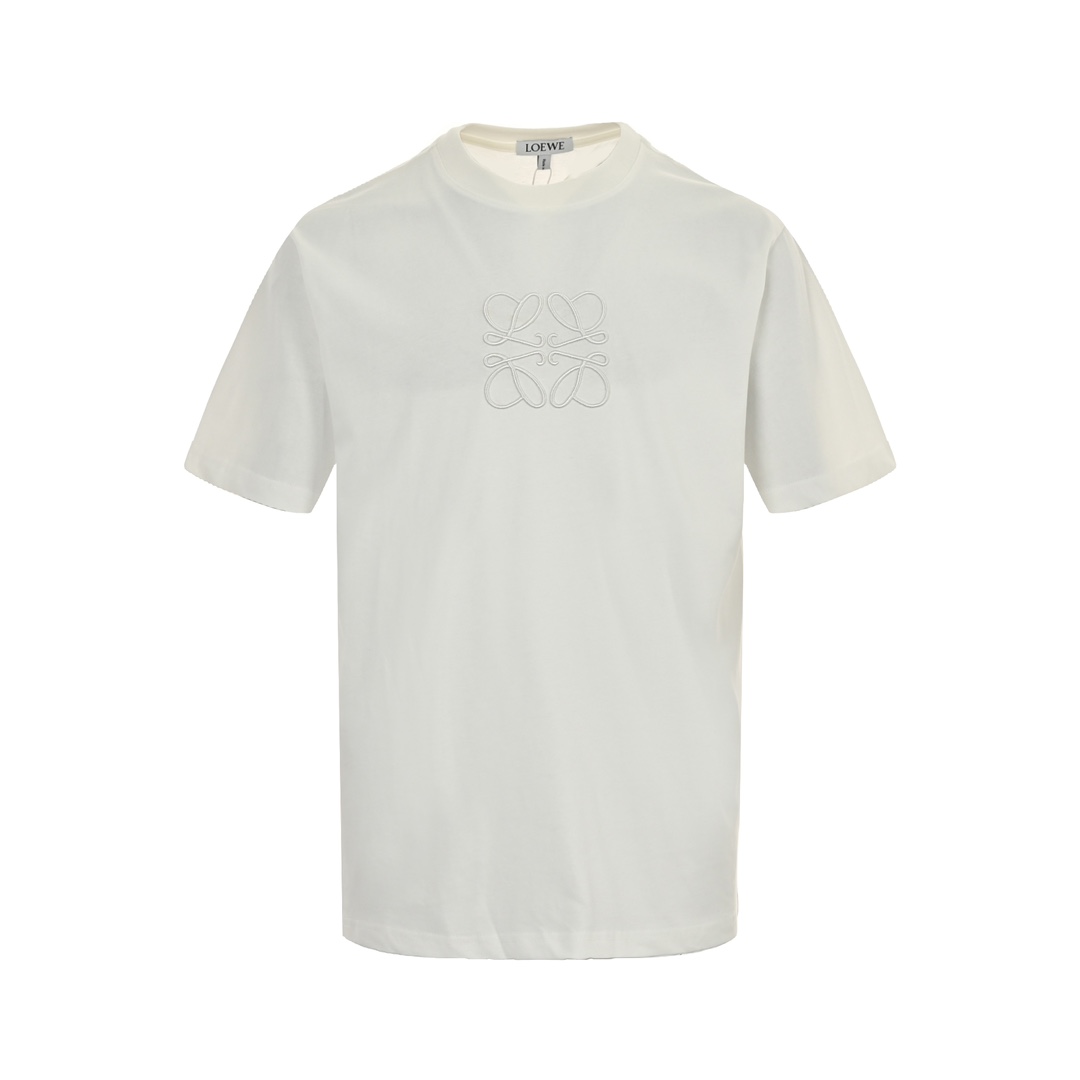 Loewe Odzież T-Shirt Kolor moreli Czarny Biały Hafty Unisex Bawełna Krótki rękaw