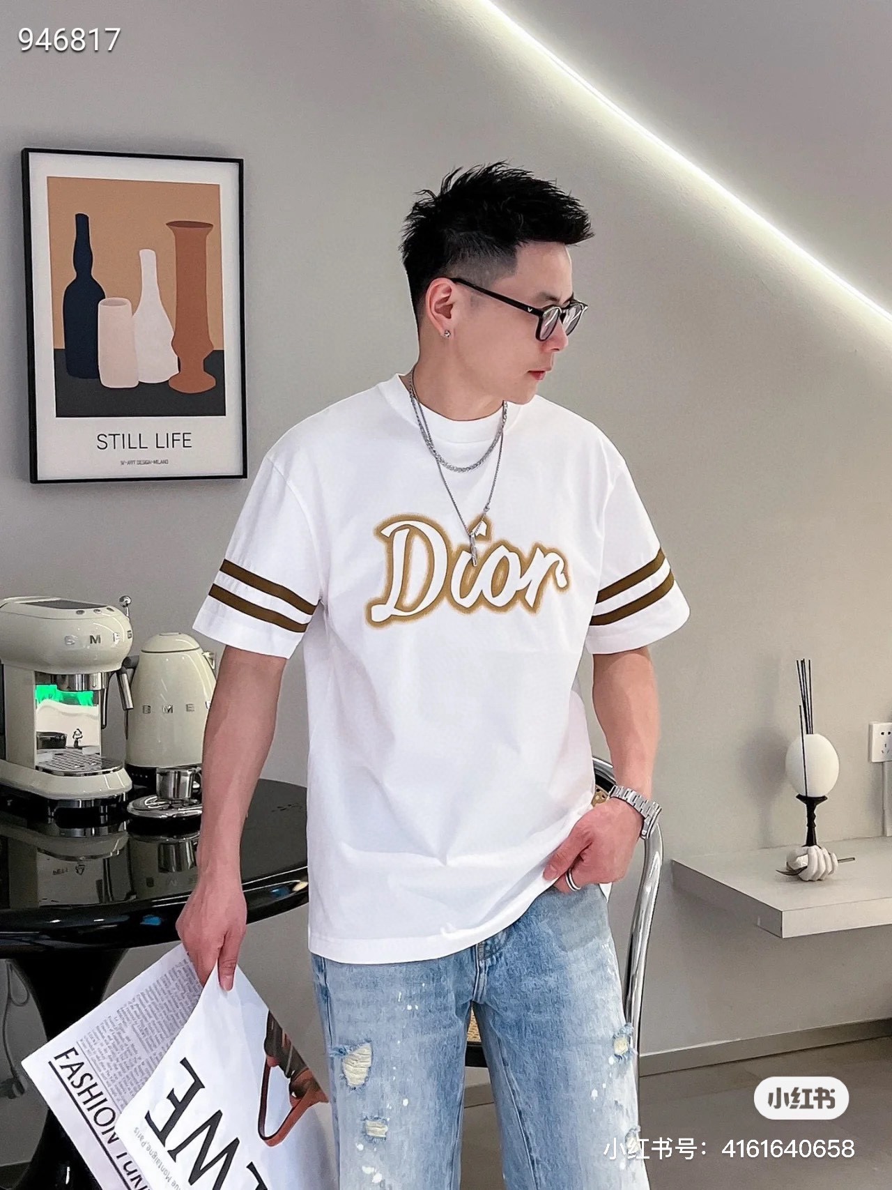 Dior Odzież T-Shirt Luksusowy fałszywy
 Drukowanie Krótki rękaw