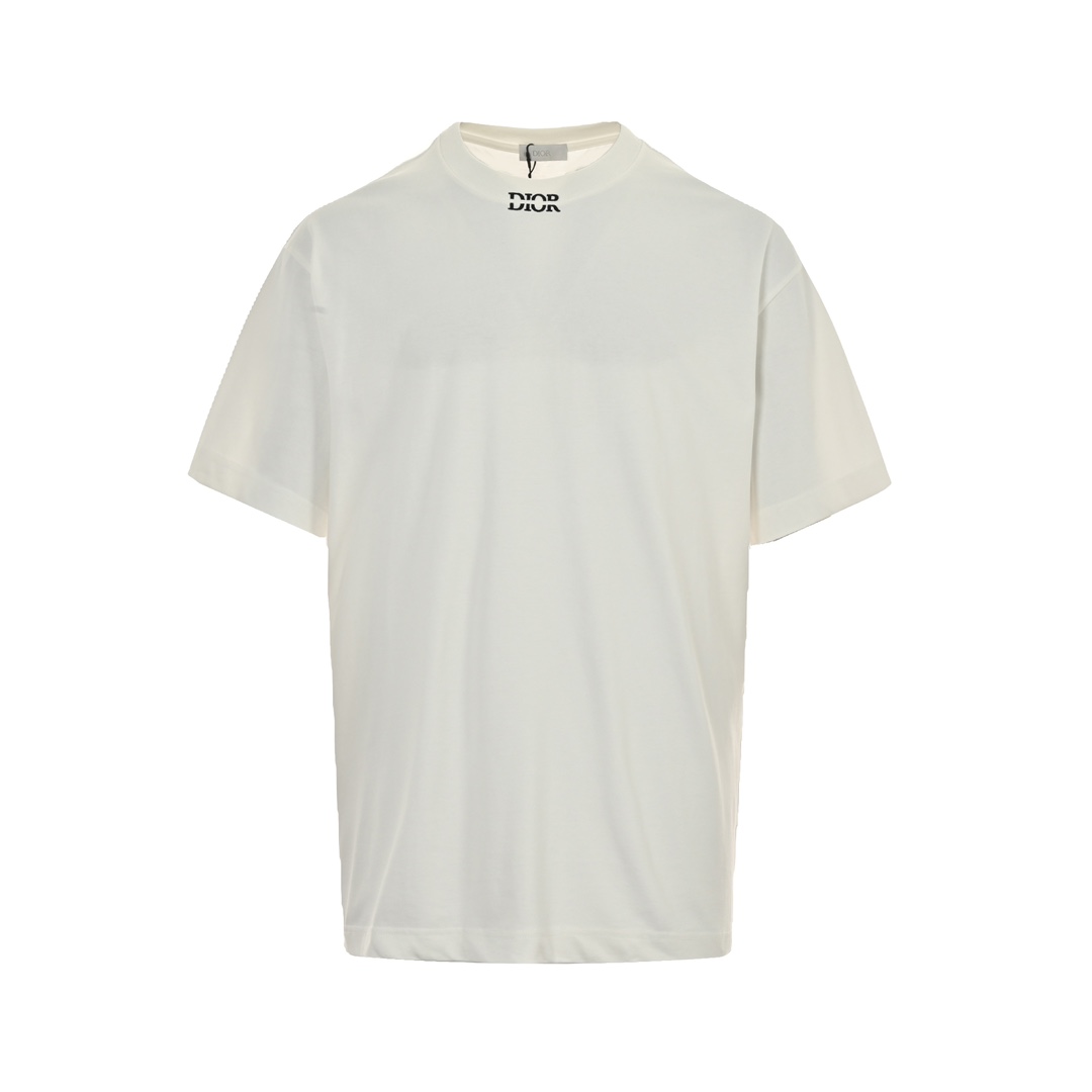 Dior Abbigliamento T-Shirt Nero Bianco Ricamo Maniche corte
