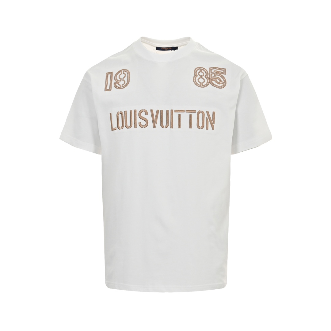 Louis Vuitton Odzież T-Shirt Najlepsze repliki kapitaryczne
 Czarny Biały Hafty Bawełna Krótki rękaw