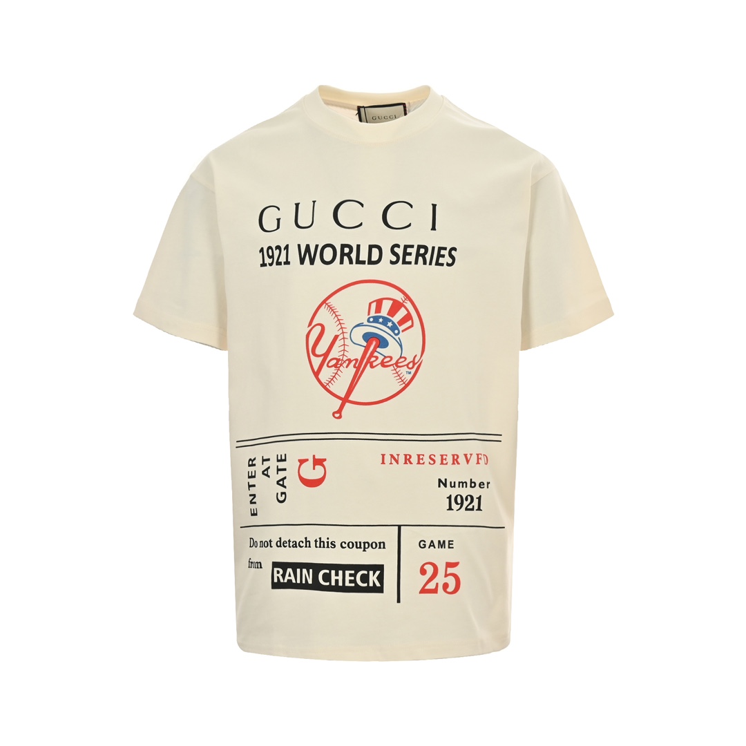 Gucci Abbigliamento T-Shirt Colore albicocca Nero Stampa Collezione Primavera Fashion Maniche corte