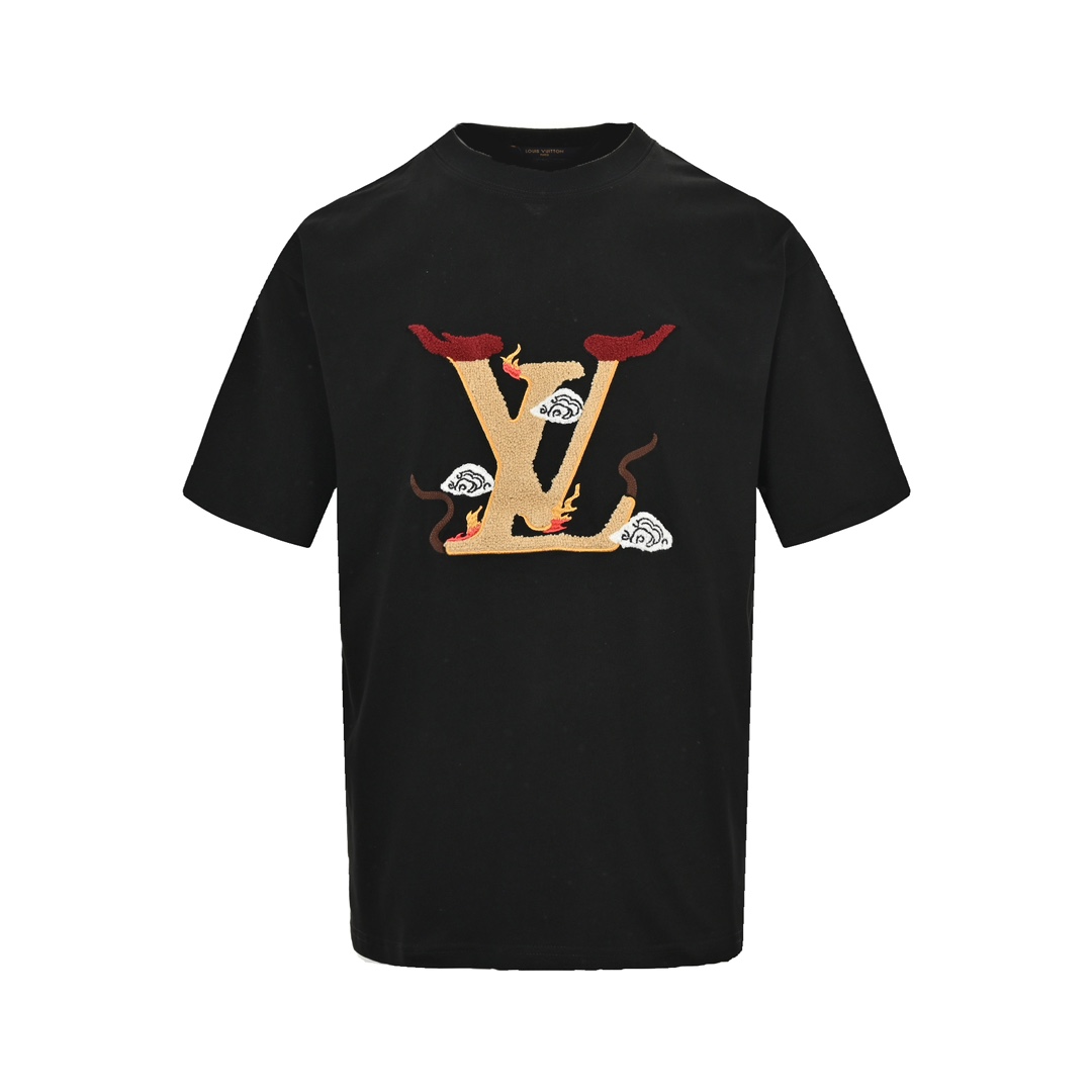 Louis Vuitton Odzież T-Shirt Hafty Bawełna czesana Krótki rękaw