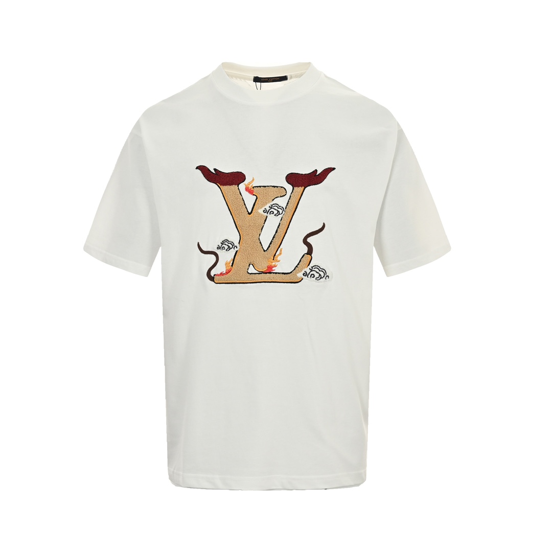 Louis Vuitton Odzież T-Shirt Hafty Bawełna czesana Krótki rękaw