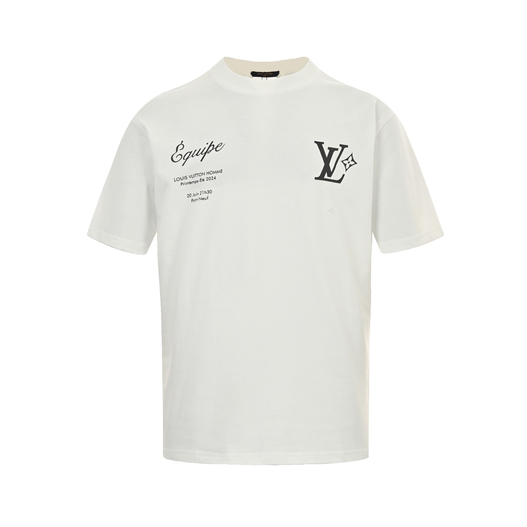 Louis Vuitton Odzież T-Shirt Drukowanie Bawełna Krótki rękaw