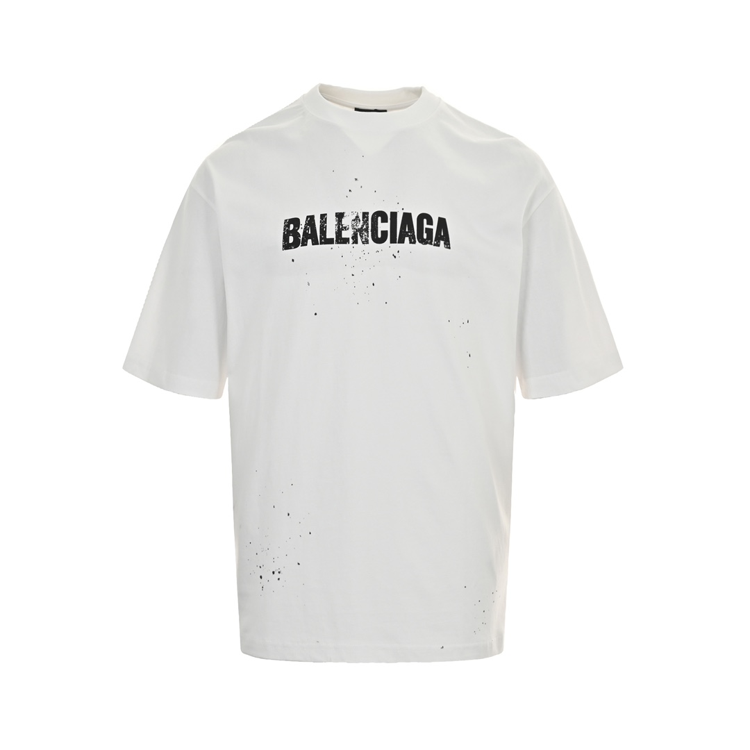 Designer di repliche moda lusso
 Balenciaga Abbigliamento T-Shirt Nero Doodle Bianco Stampa Unisex Vintage Maniche corte