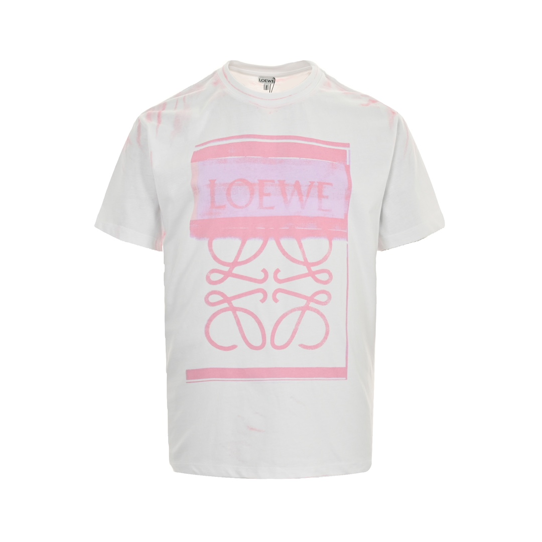 Loewe Doskonały
 Odzież T-Shirt Doodle Zielony Różowy Drukowanie Bawełna Krótki rękaw