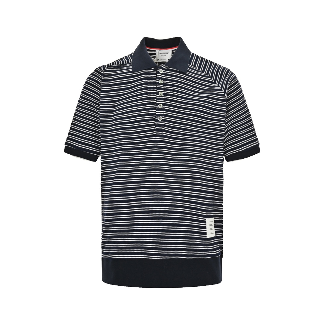 Thom Browne Abbigliamento Polo T-Shirt Marrone Cotone Lavorazione a maglia Seta Maniche corte