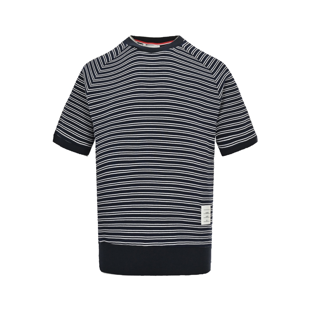 Thom Browne Abbigliamento T-Shirt Marrone Cotone Lavorazione a maglia Seta Maniche corte