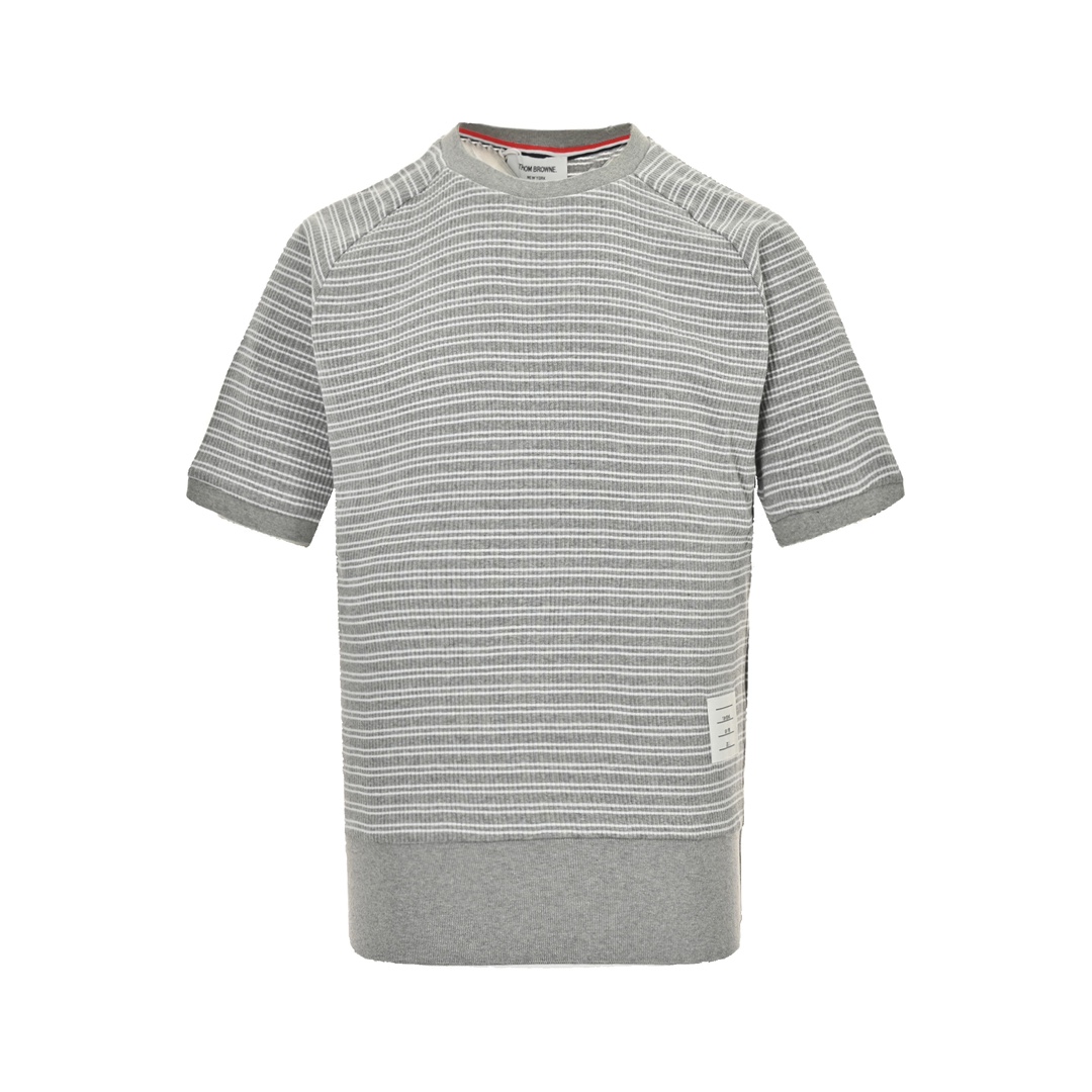 A prezzo economico
 Thom Browne Acquistare Abbigliamento T-Shirt Marrone Cotone Lavorazione a maglia Seta Maniche corte