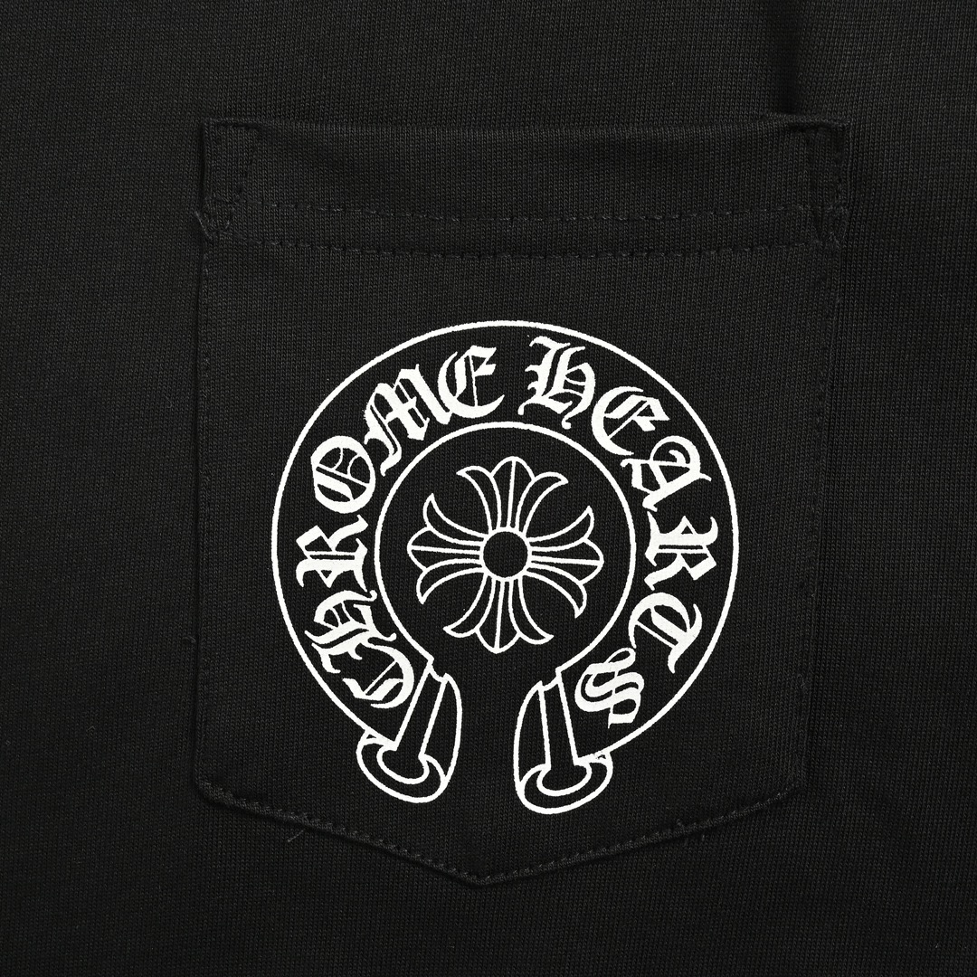 Chrome Hearts/克罗心 前后马蹄印花短袖 黑色皮袋包装