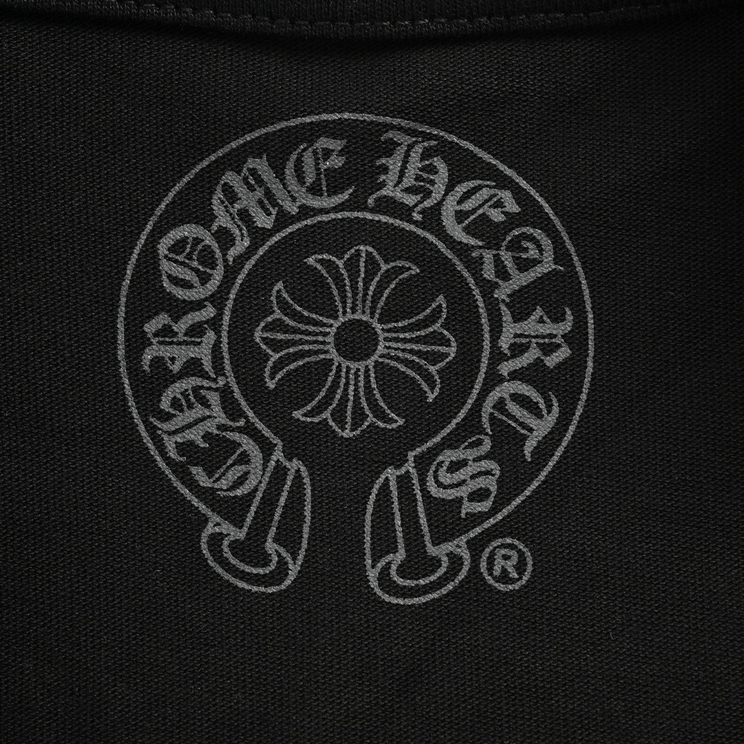 Chrome Hearts/克罗心 前后马蹄印花短袖 黑色皮袋包装