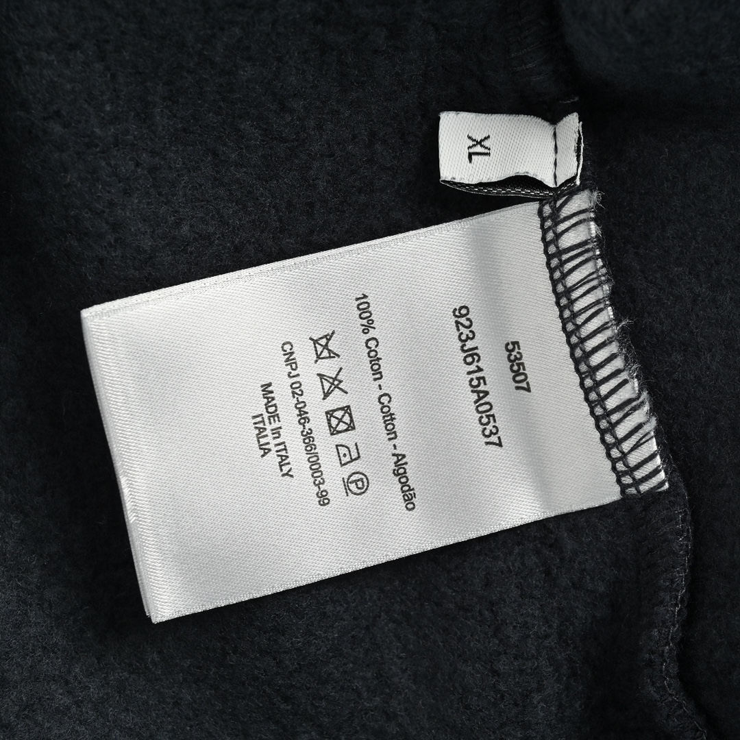 Dior/迪奥 24ss 小恐龙刺绣拉链外套 海军蓝棉质起绒面料联名主题图案刺绣袋鼠式口袋