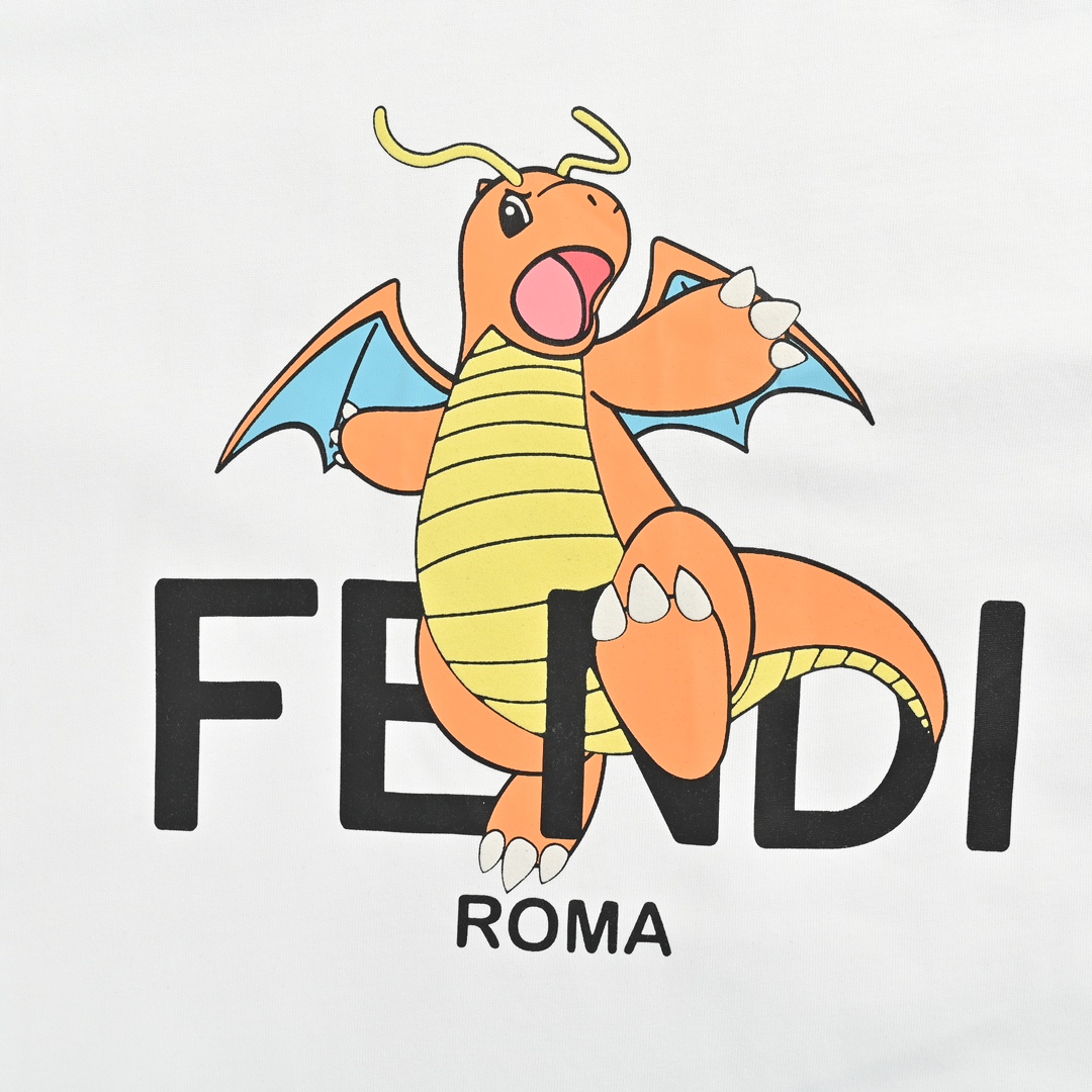 Fendi/芬迪FD x FRGMT × Pokemon 芬迪宝可梦联名款小火龙短袖