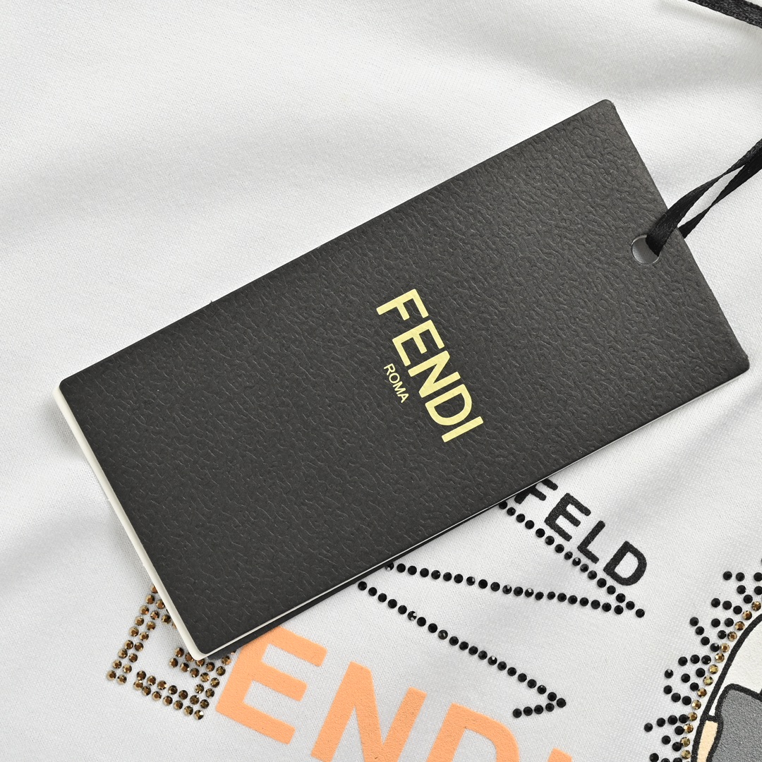 Fendi /芬迪 闪钻老佛爷短袖 采用60支丝光双股面料