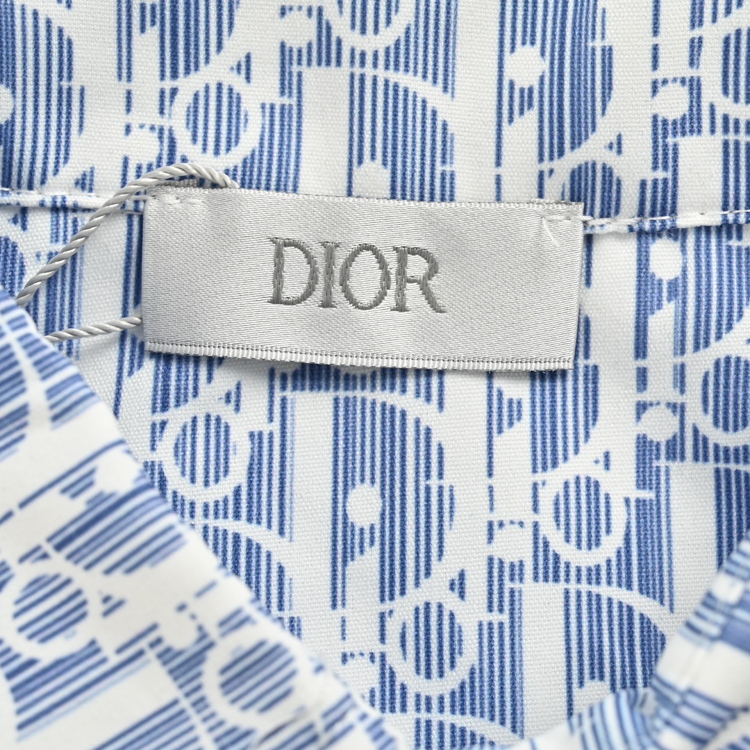 Dior /迪奥 24ss 满印老花短袖衬衫 进口高支高密的全棉梭织面料