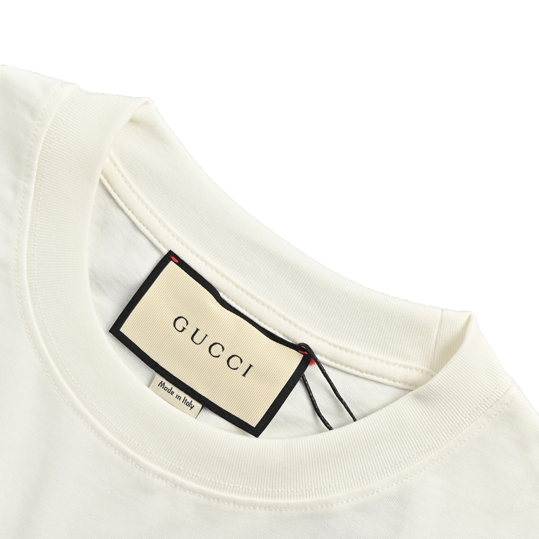 Gucci/古驰 24ss 爱心舌头发泡印花短袖