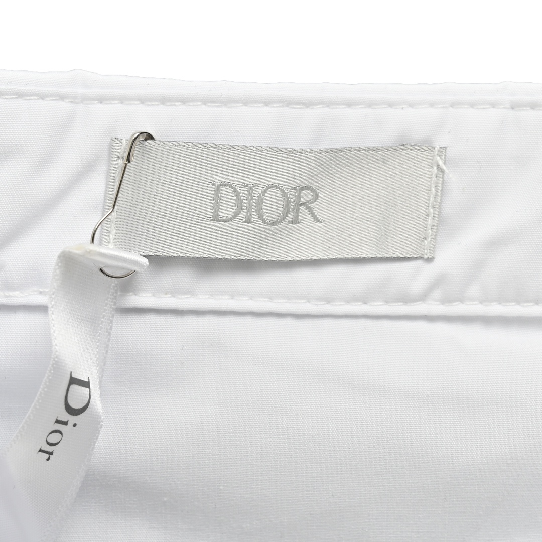 Dior/迪奥 24ss 口袋签名刺绣短袖衬衫 轻奢主义 60支平纹素全棉高密府绸面料